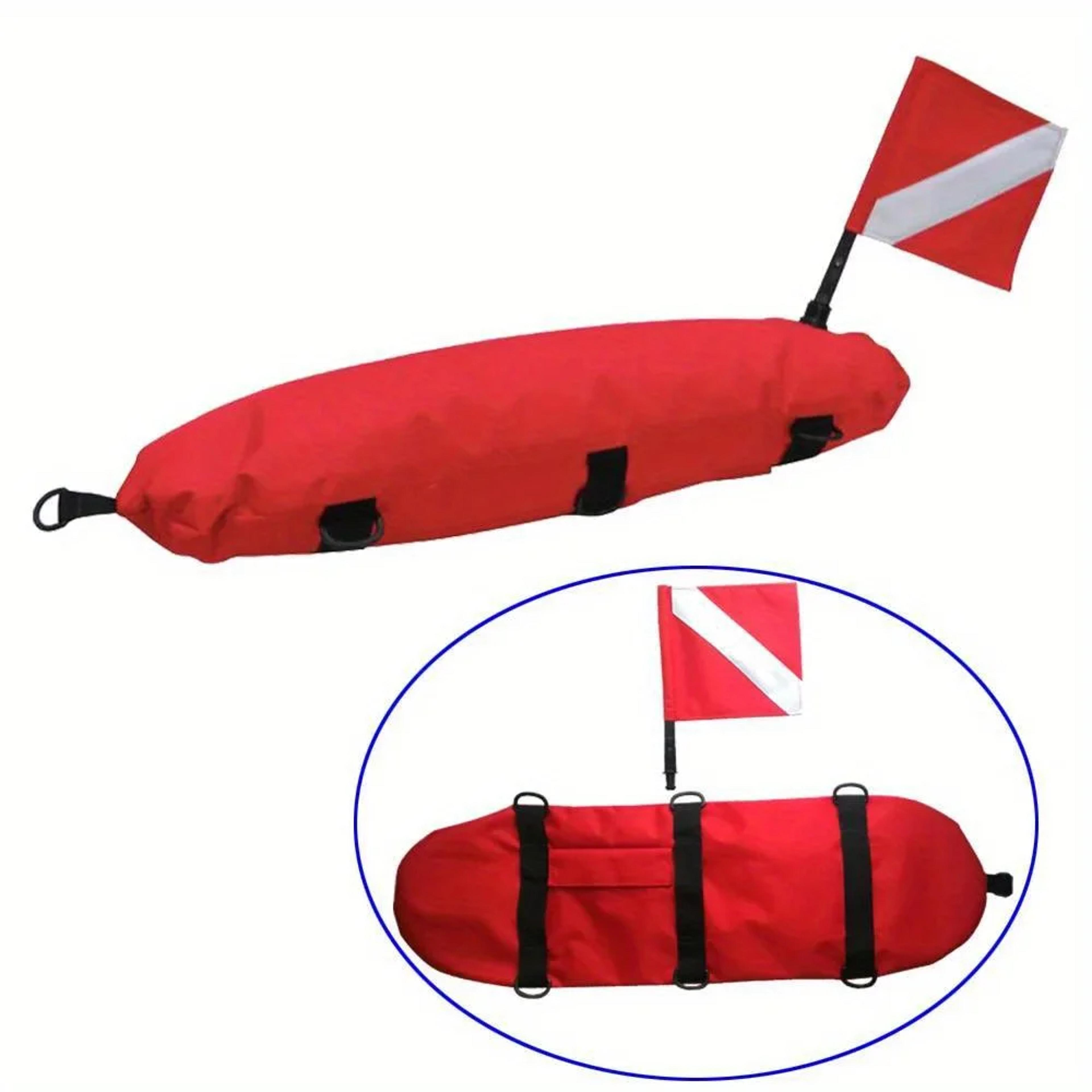 inflatable surface marker buoy for scuba diving, freediving & spearfishing safety float