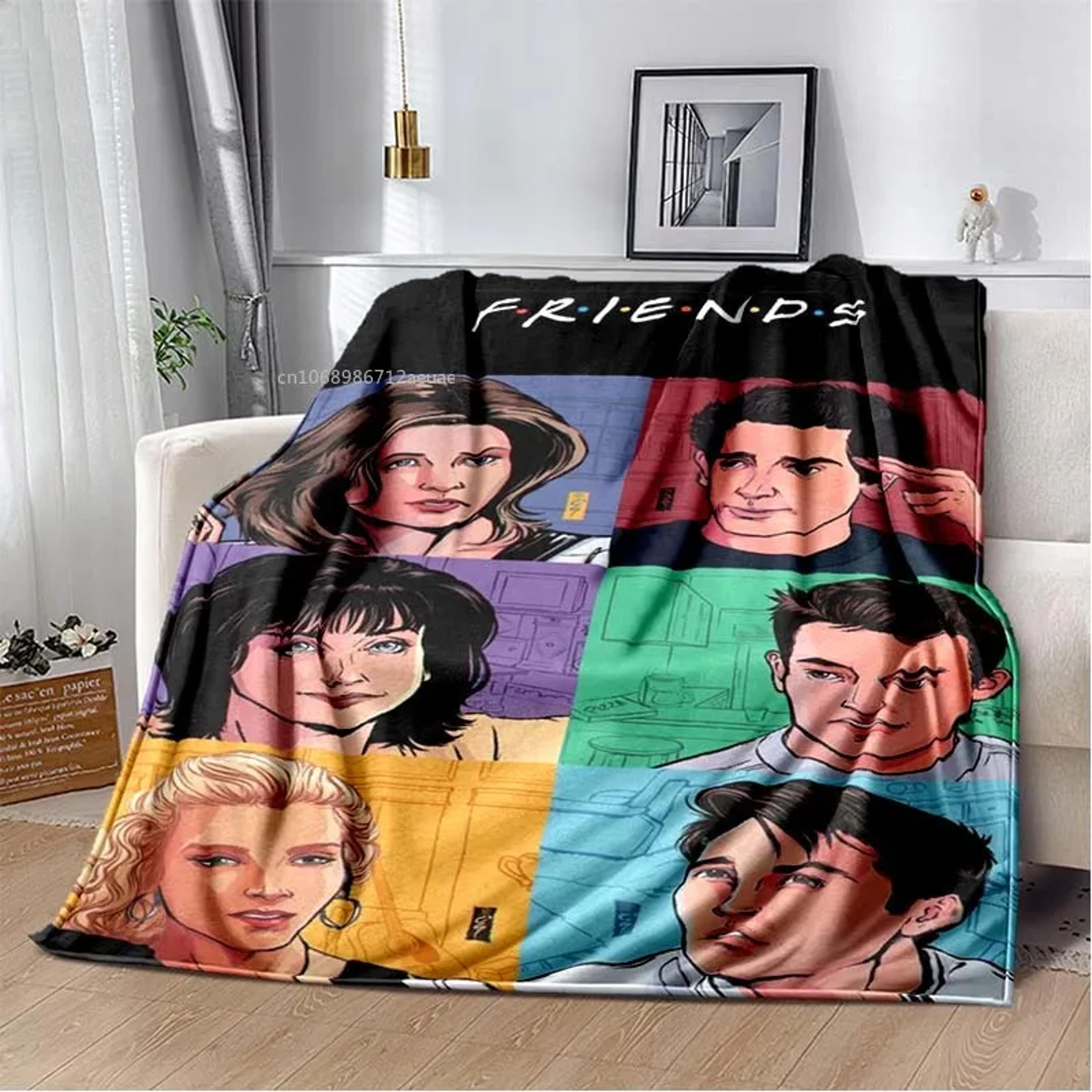 friends tv series blanket soft flannel throw blanket with character print for sofa, bed & cozy lounging