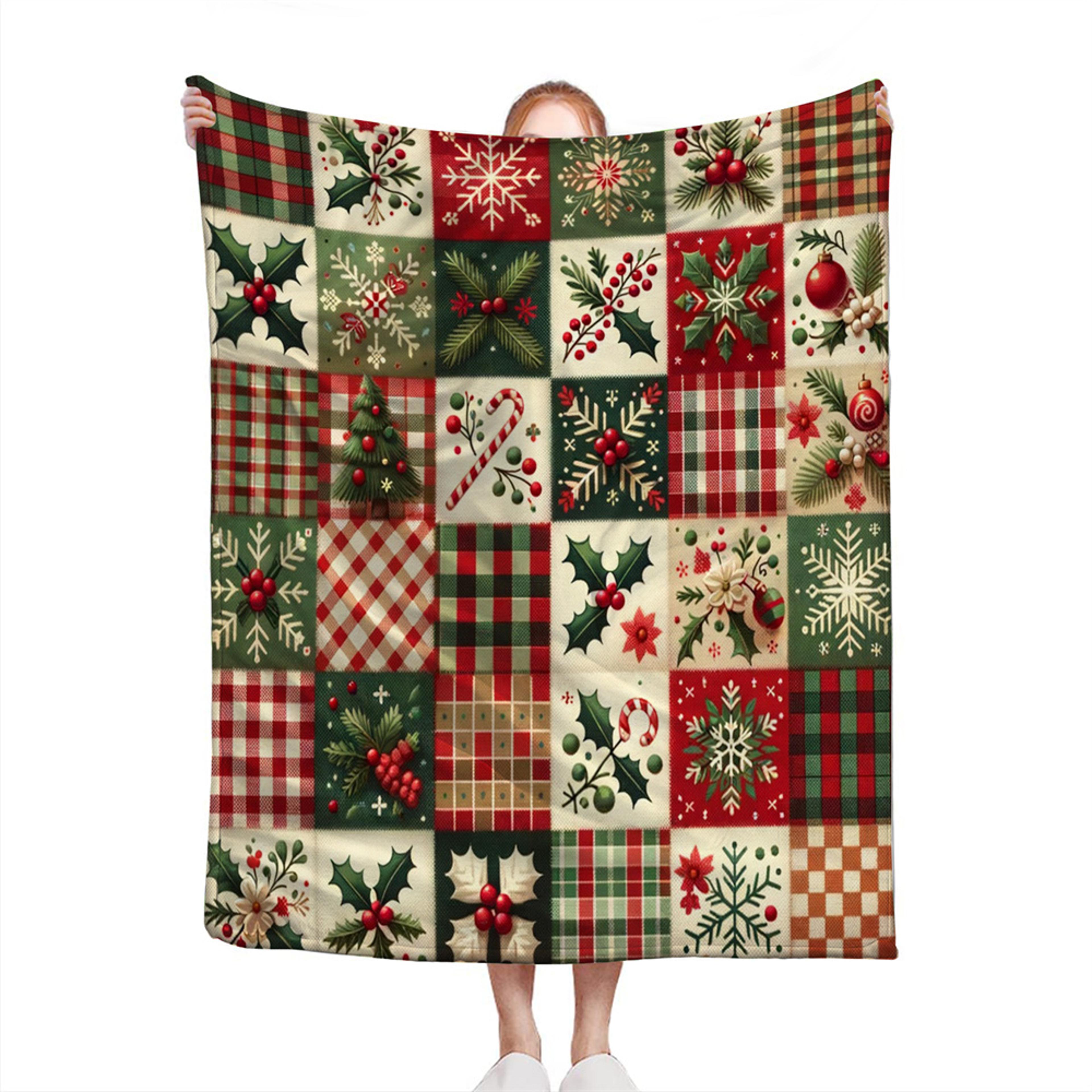 candy plaid microfiber throw blanket super soft fleece cozy bed & sofa throw for all seasons