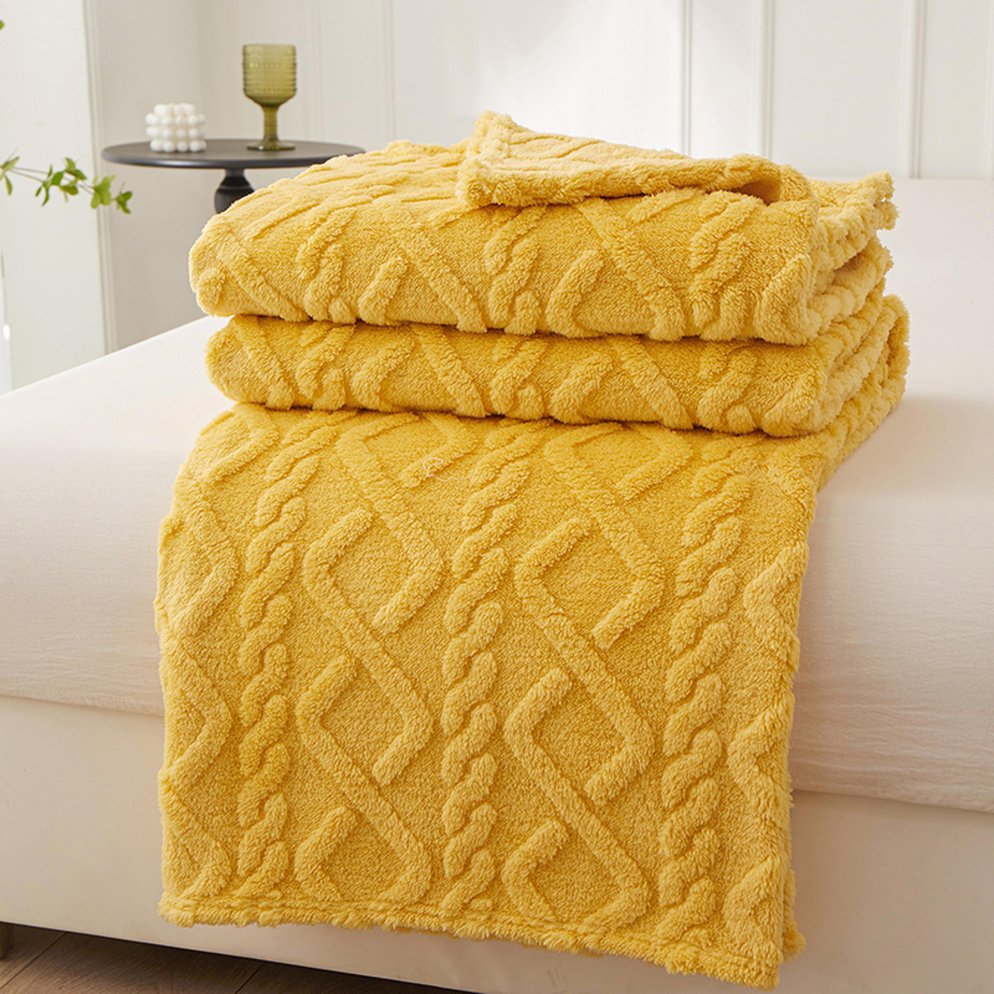 double sided fleece blanket soft jacquard sofa throw & cozy bed blanket
