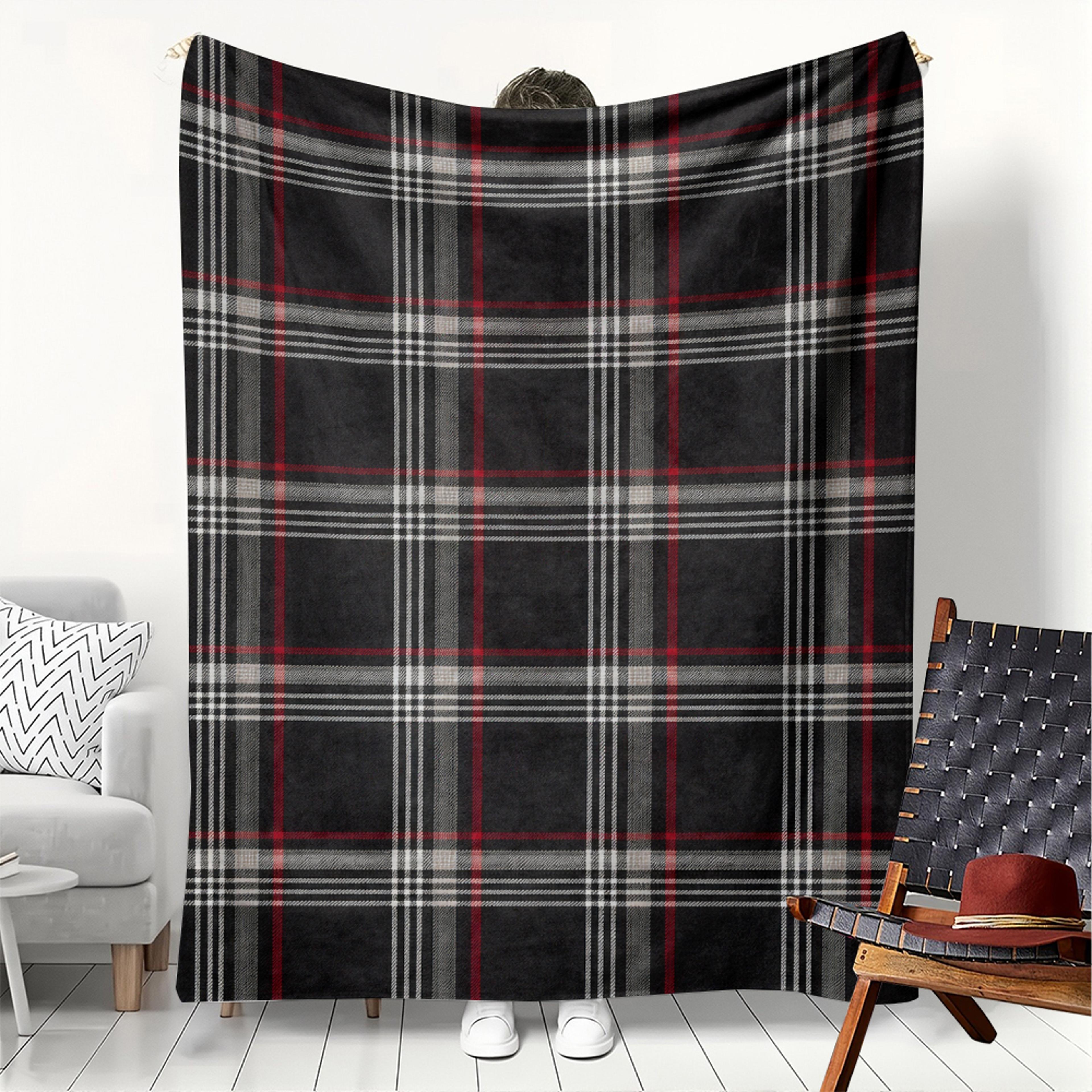 tartan flannel blanket soft plaid throw blanket for home, travel & camping