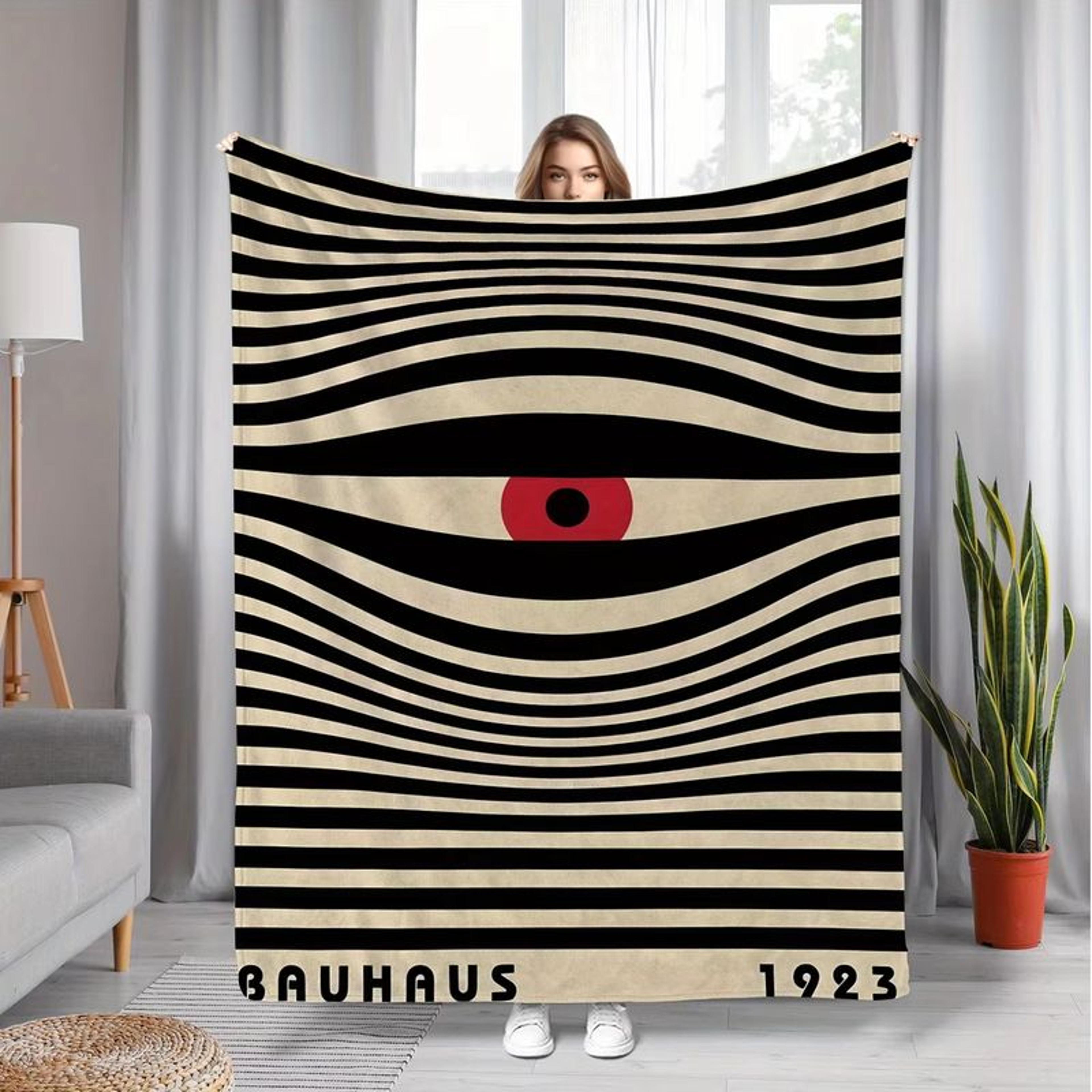 bauhaus throw blanket vintage abstract art flannel throw for modern home decor