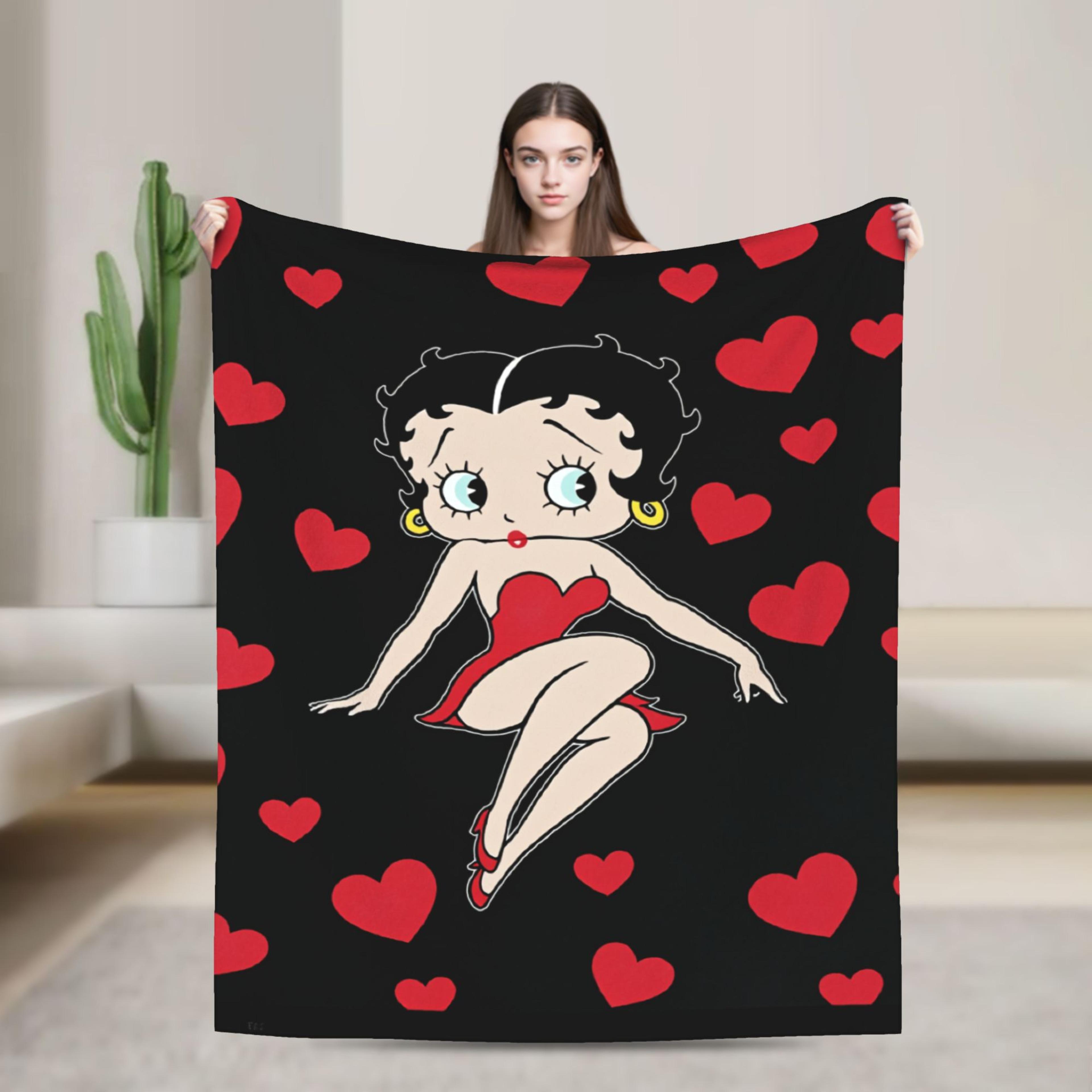 betty boop blanket soft plush flannel throw blanket for couch, bed & all season comfort