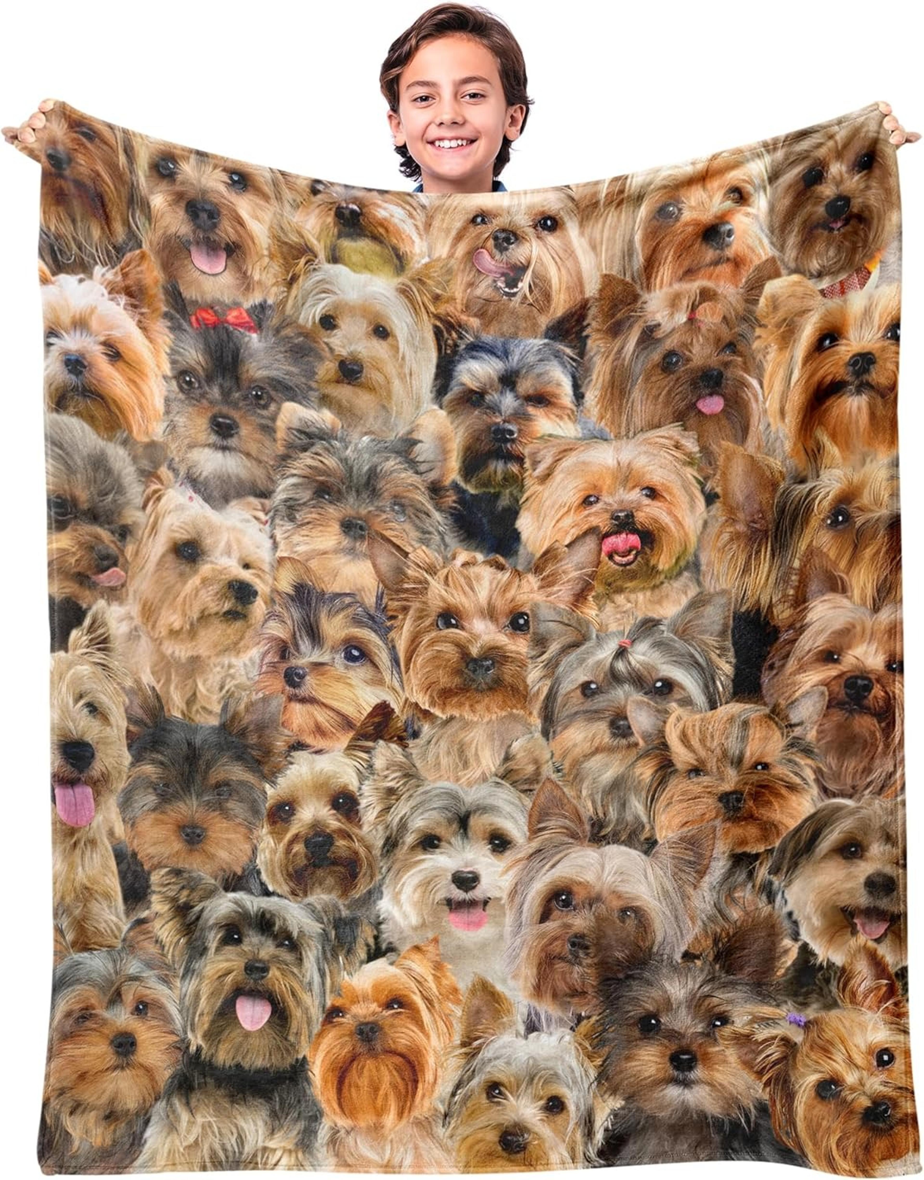dog throw blanket for dog lovers cute dog pattern all season cozy sofa & travel blanket