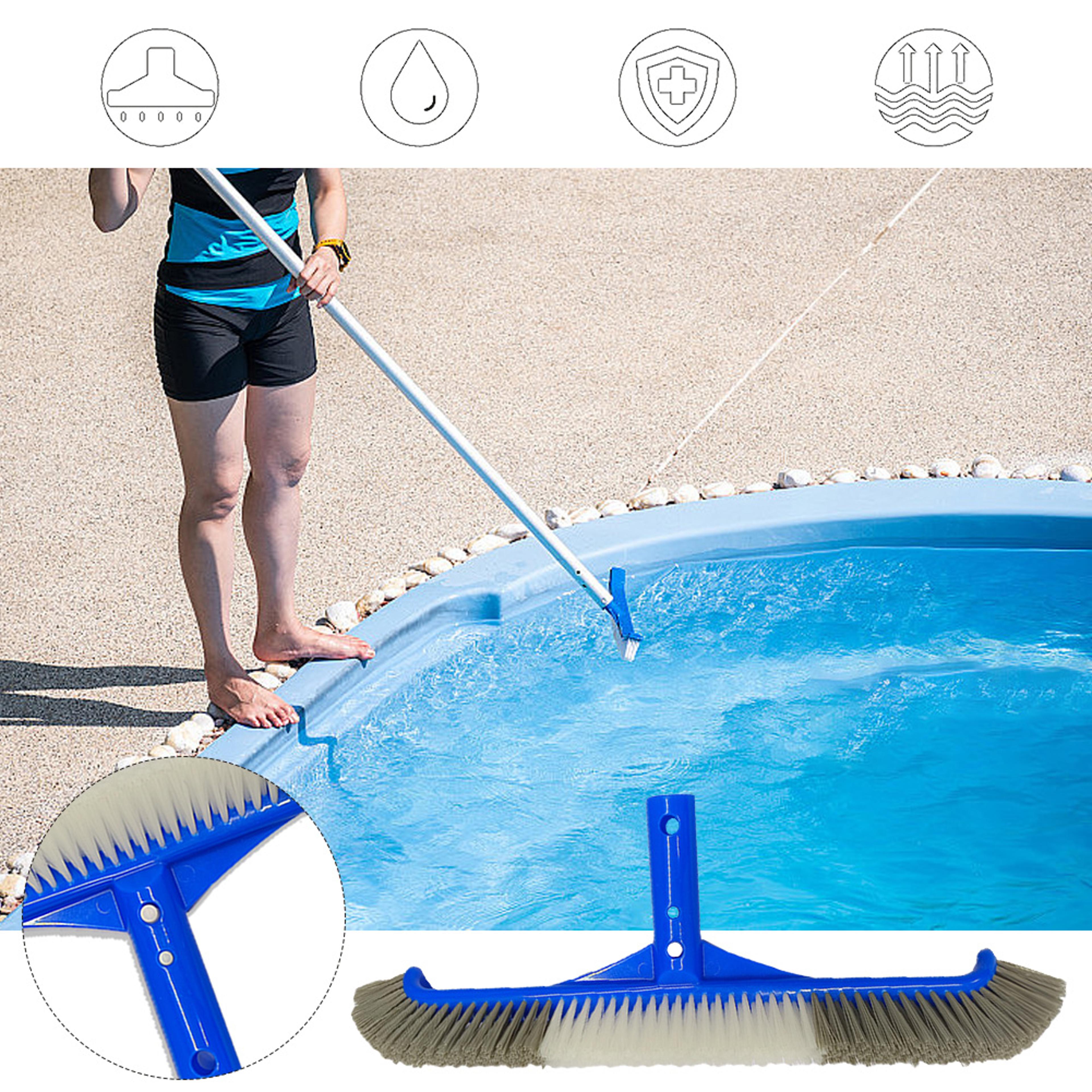 pool brush for walls & floors heavy duty pool cleaning brush with algae scrubbing bristles