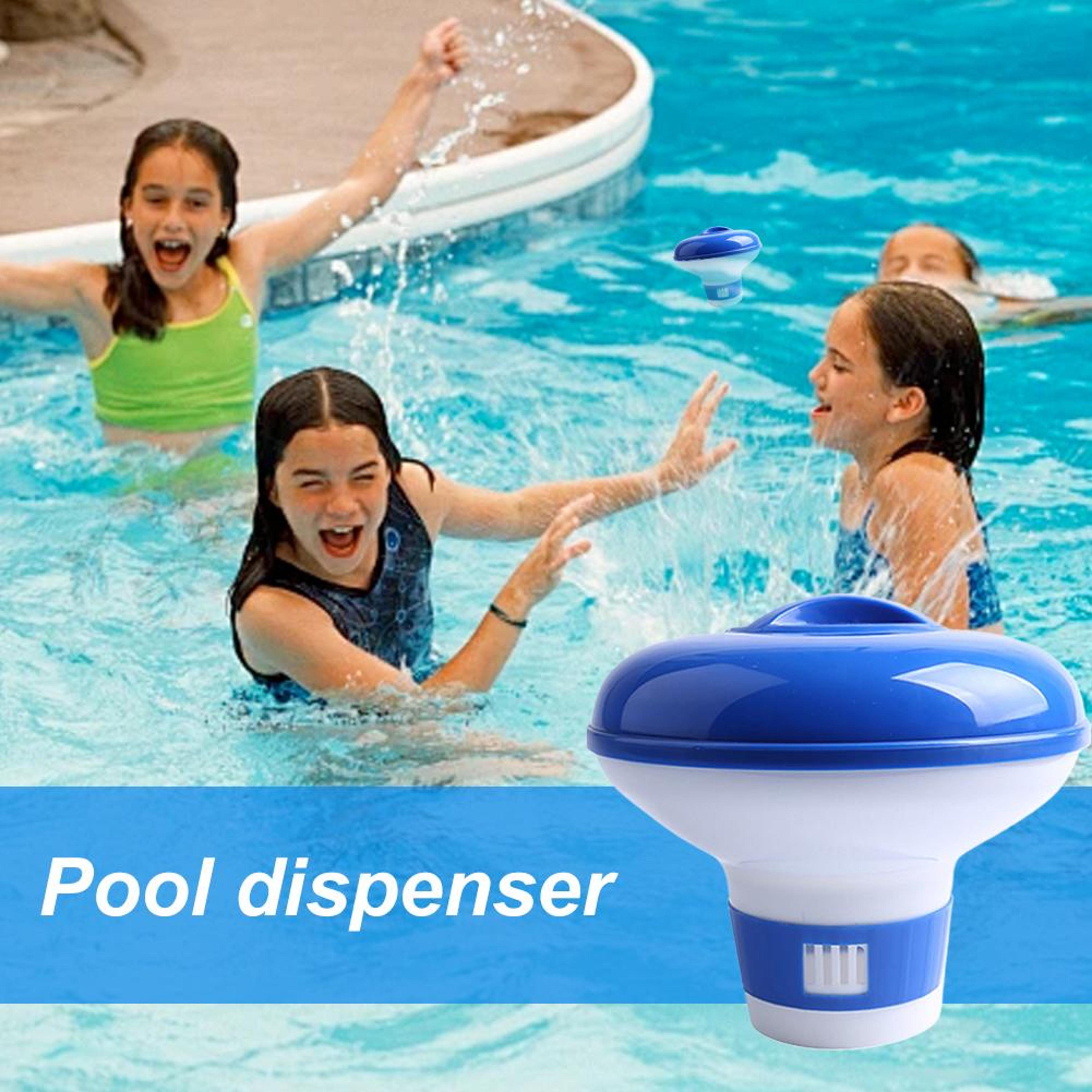 floating pool chlorine dispenser with adjustable flow control for spa, hot tub & pool maintenance