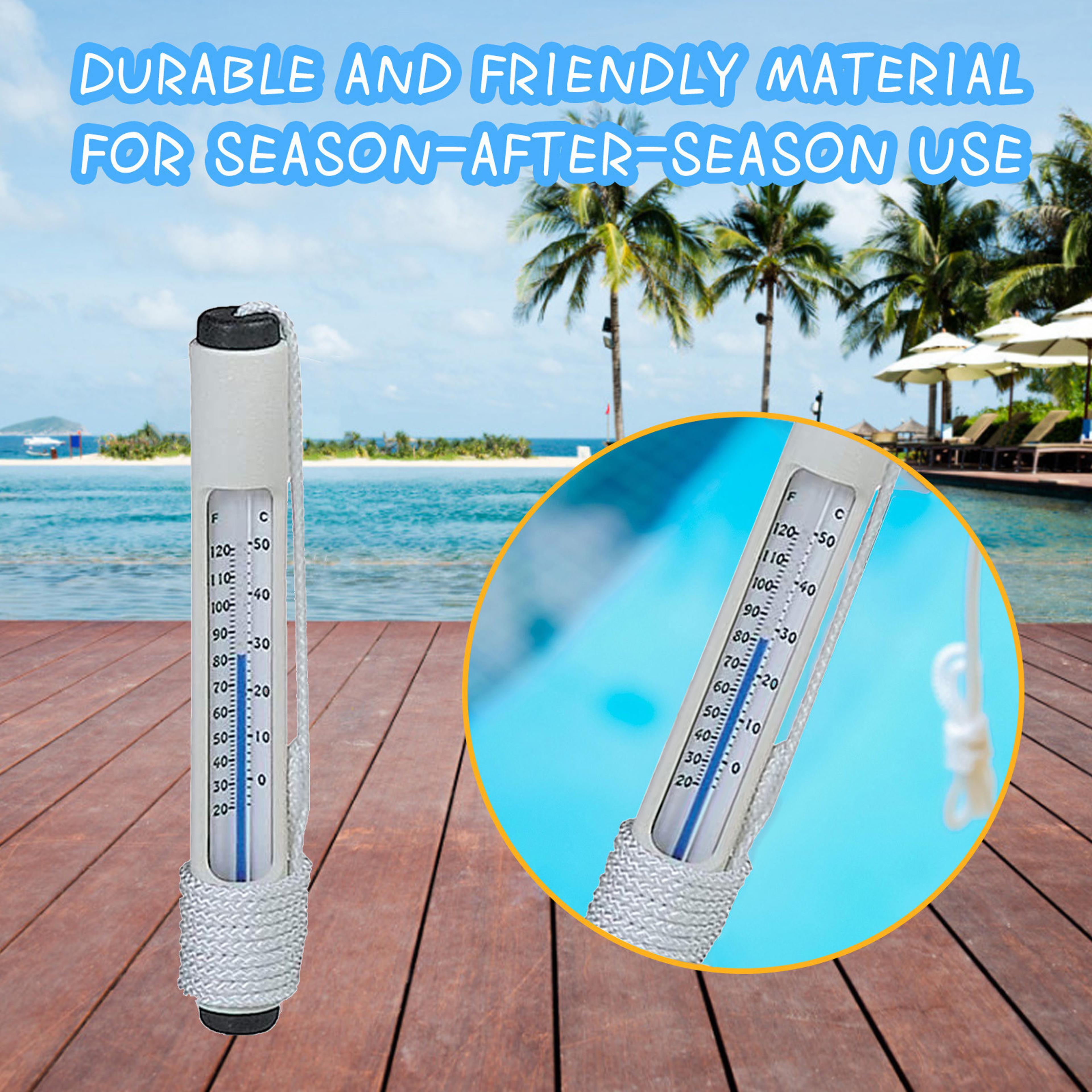 floating pool thermometer with easy read water temperature gauge for pools, spas & ponds