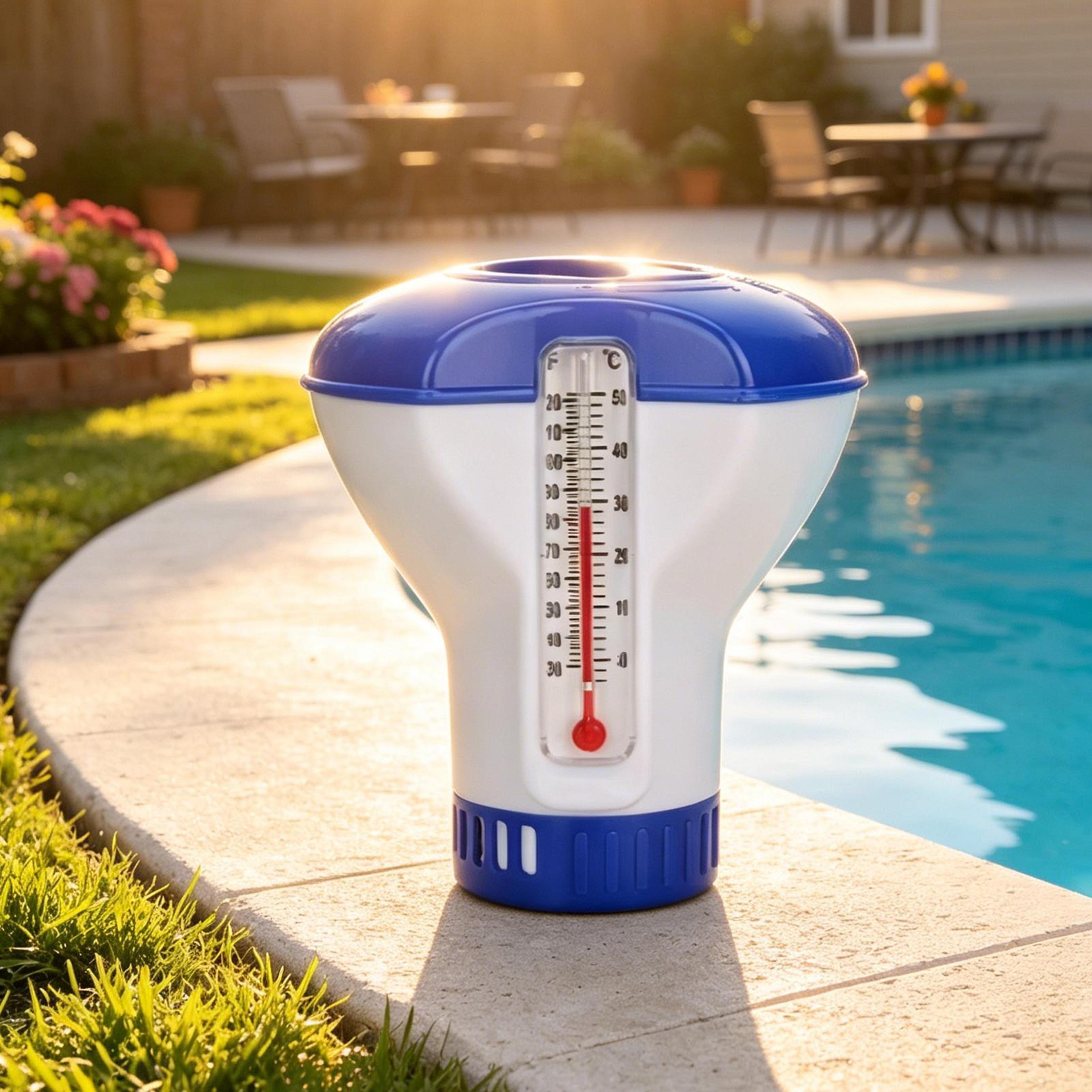 pool chlorine floater with thermometer automatic floating chlorine dispenser for clean swimming pools
