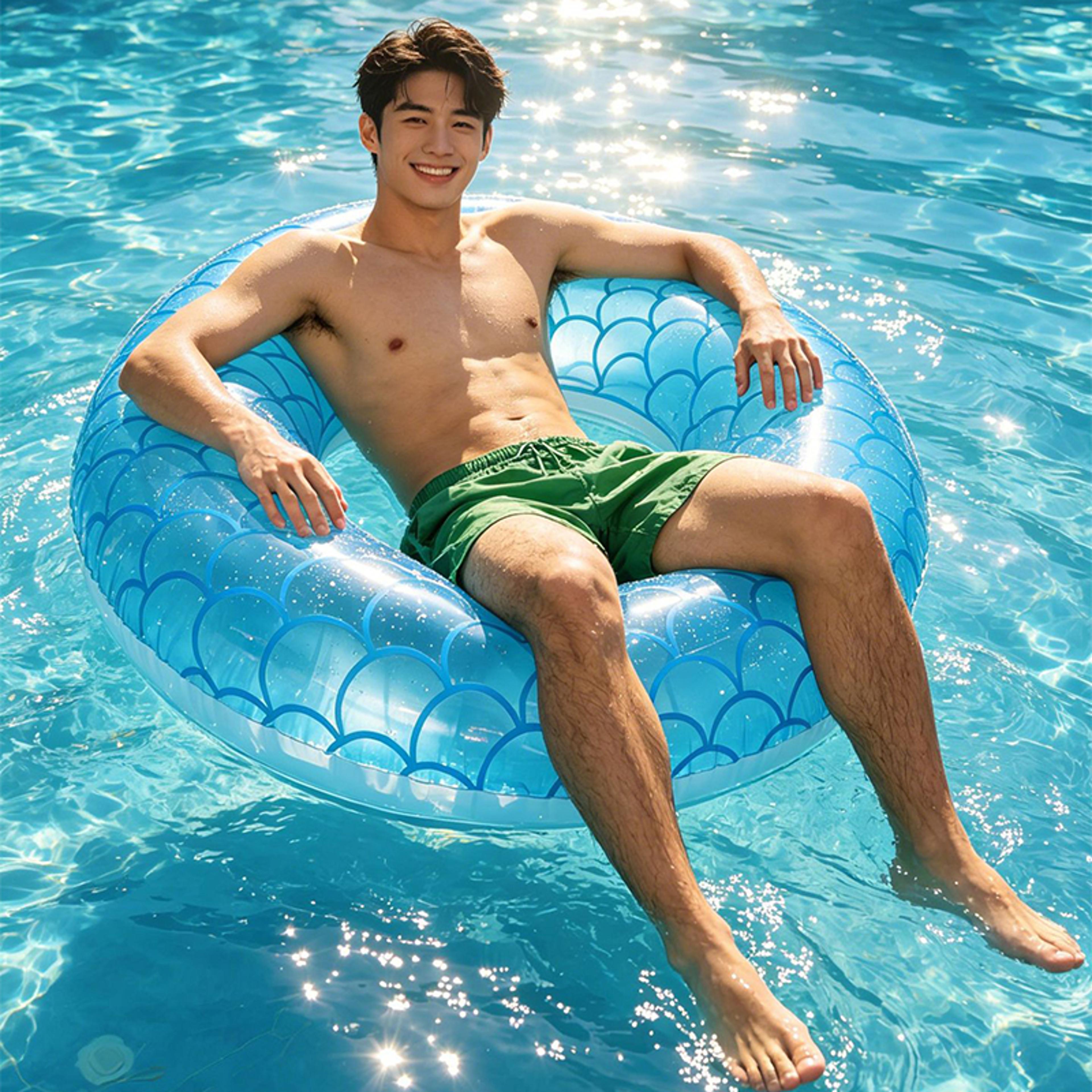 inflatable pool float tube for adults thickened adult swim ring for summer pool & beach fun