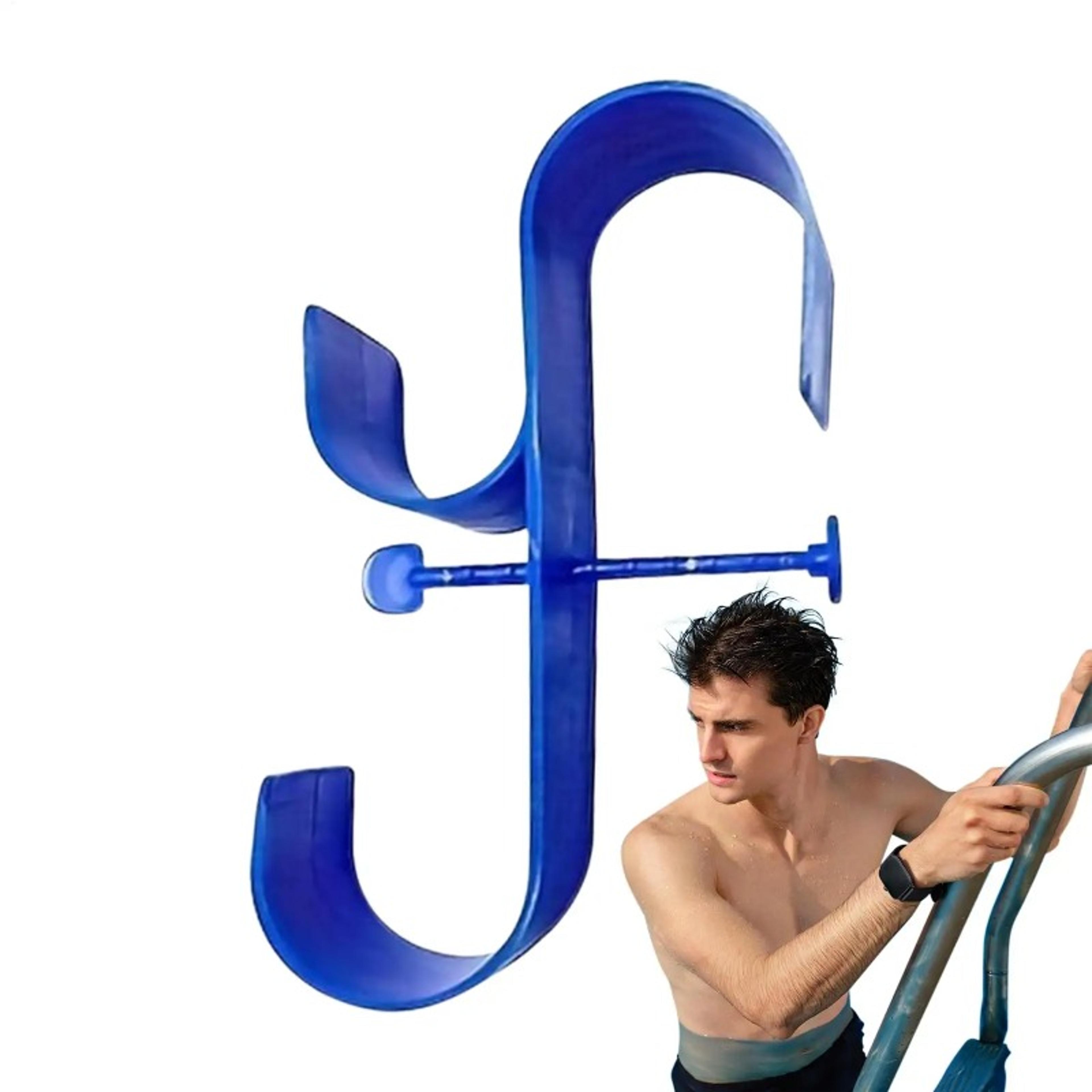 adjustable pool pole hanger & pool equipment holder for skimmer nets, brushes & telescopic poles
