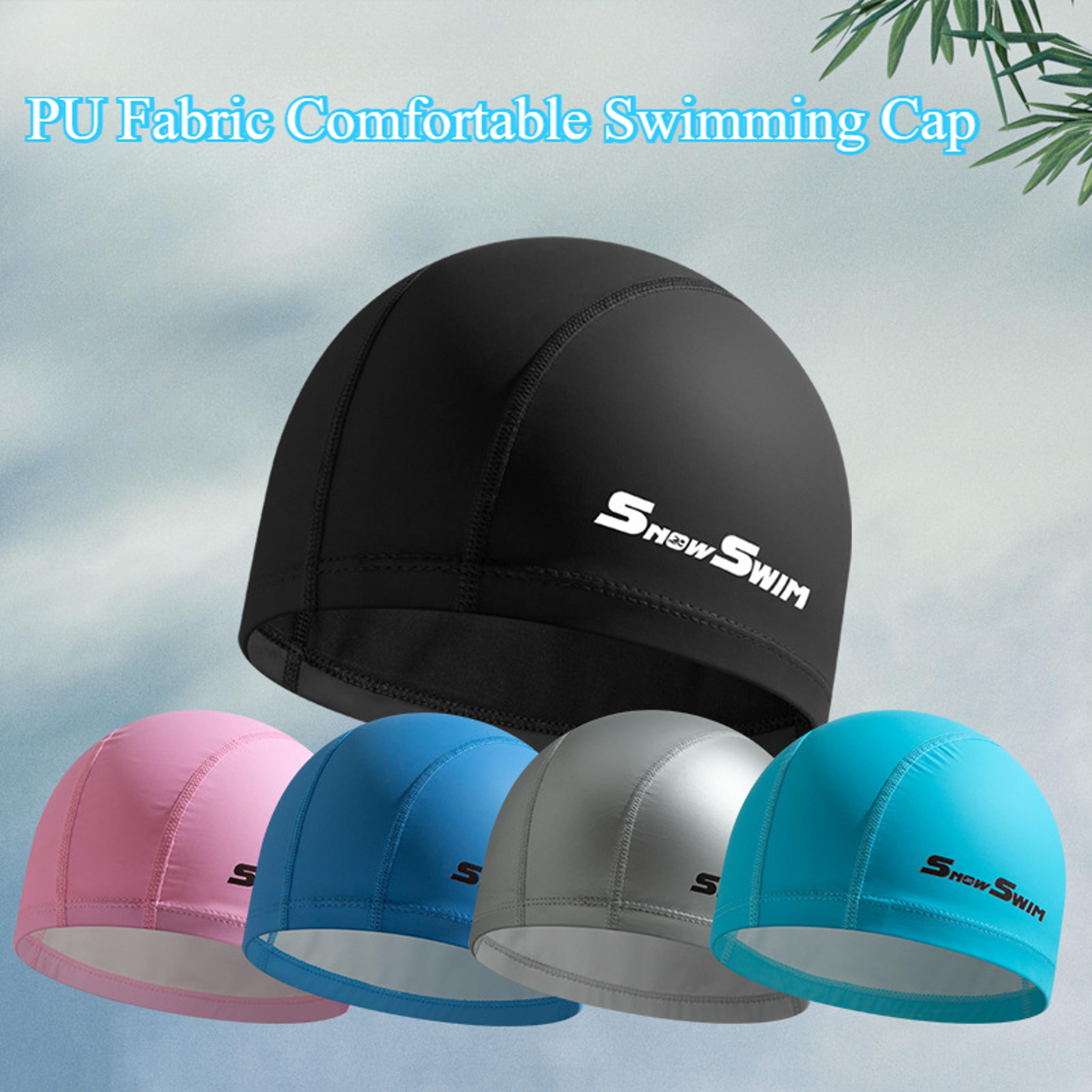 comfortfit waterproof swim cap soft pu swimming cap for adult men & women