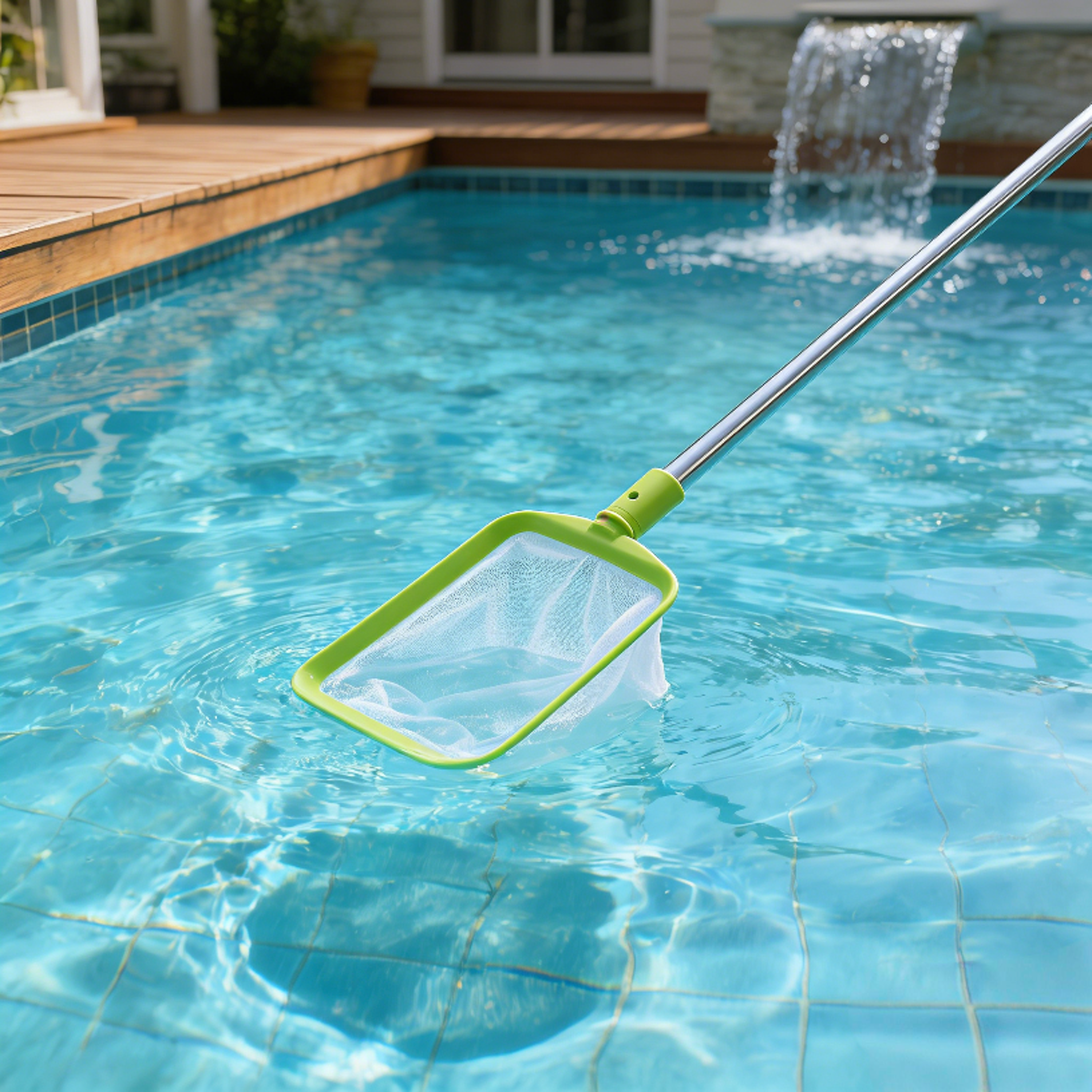 portable pool skimmer net with ergonomic handle lightweight pool cleaning net for leaves & debris