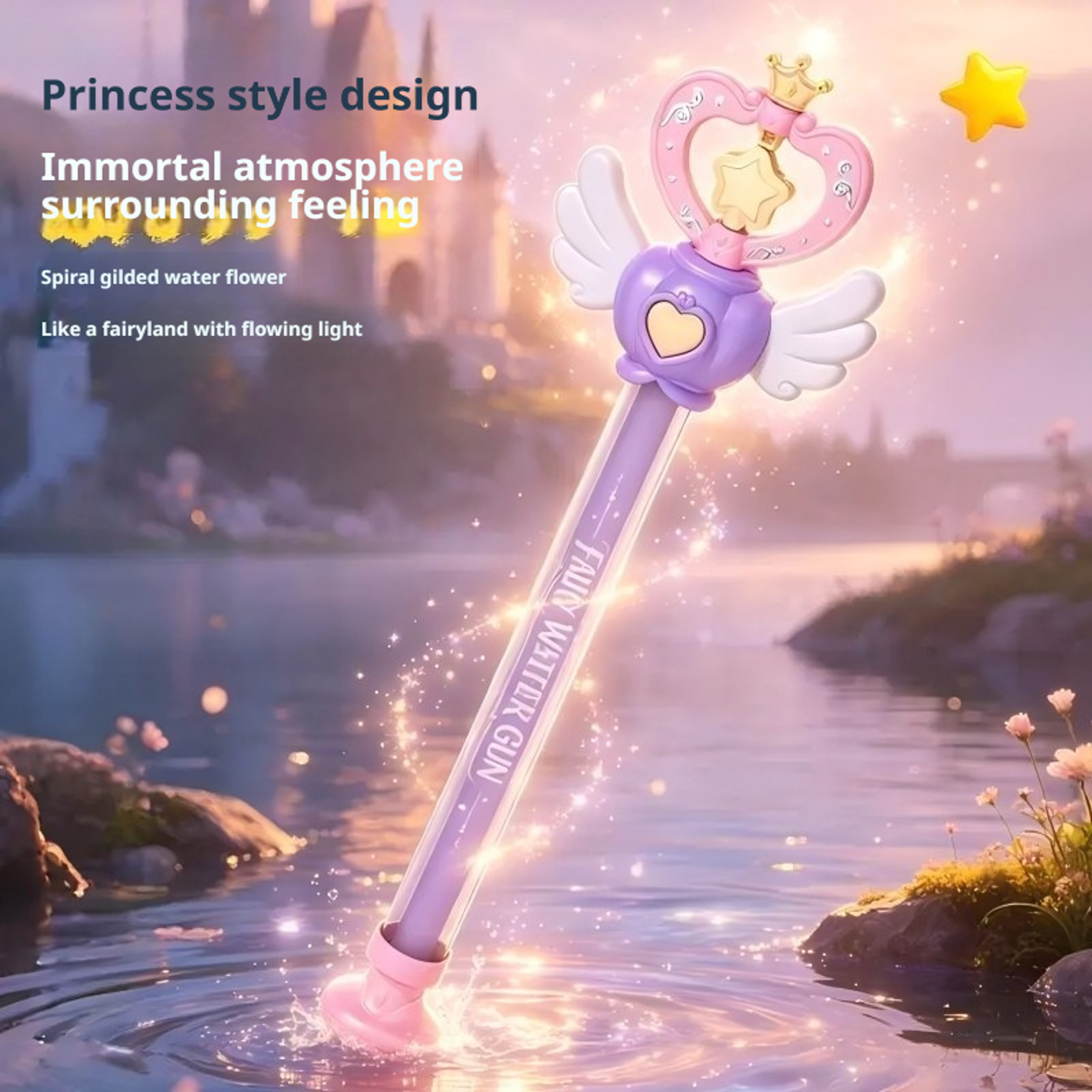 princess water gun pull out blaster high capacity kids water gun for summer outdoor fun