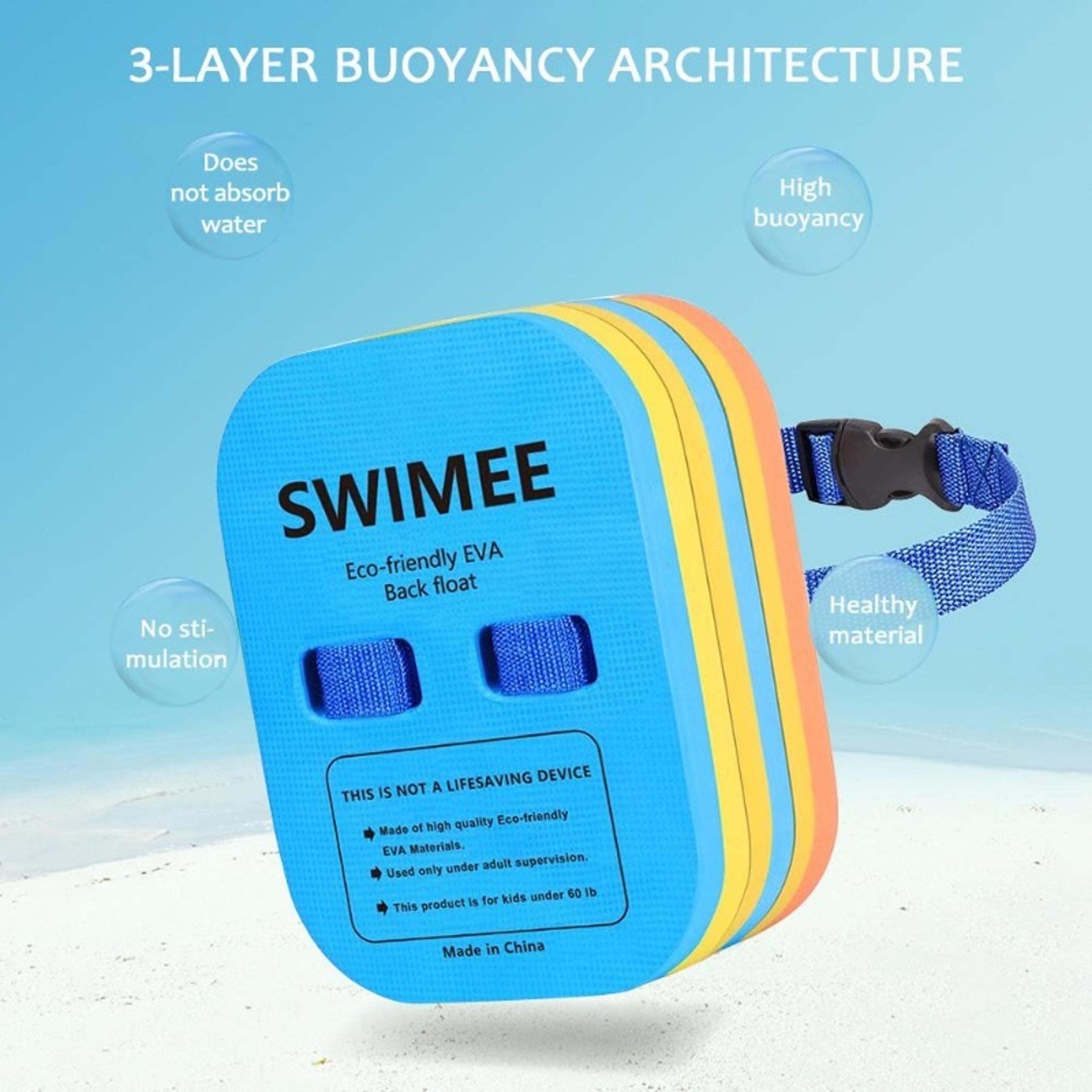 eva swim training float back belt & swimming kickboard for kids & adults pool practice