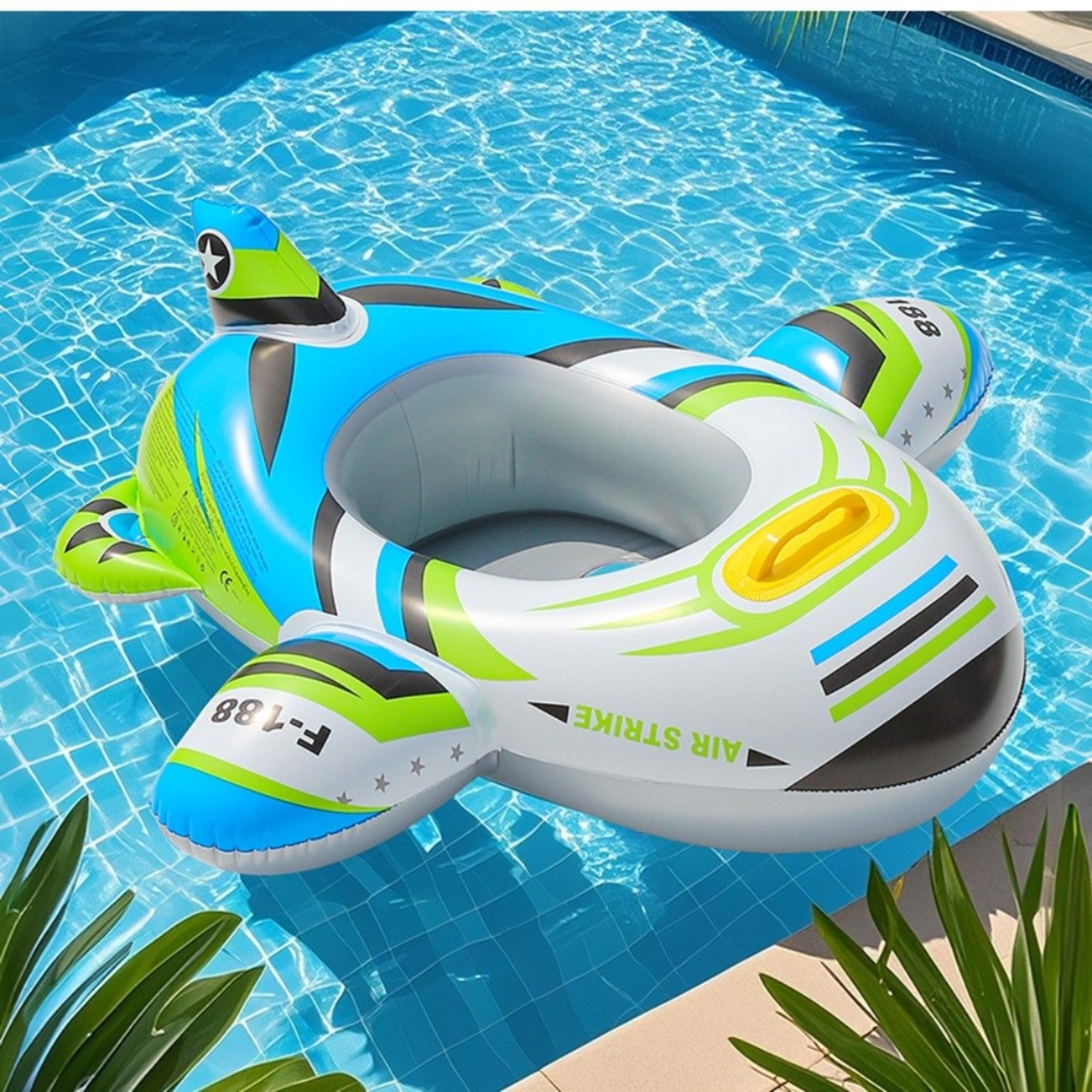 airplane baby swim float with steering wheel inflatable baby pool float seat for toddlers