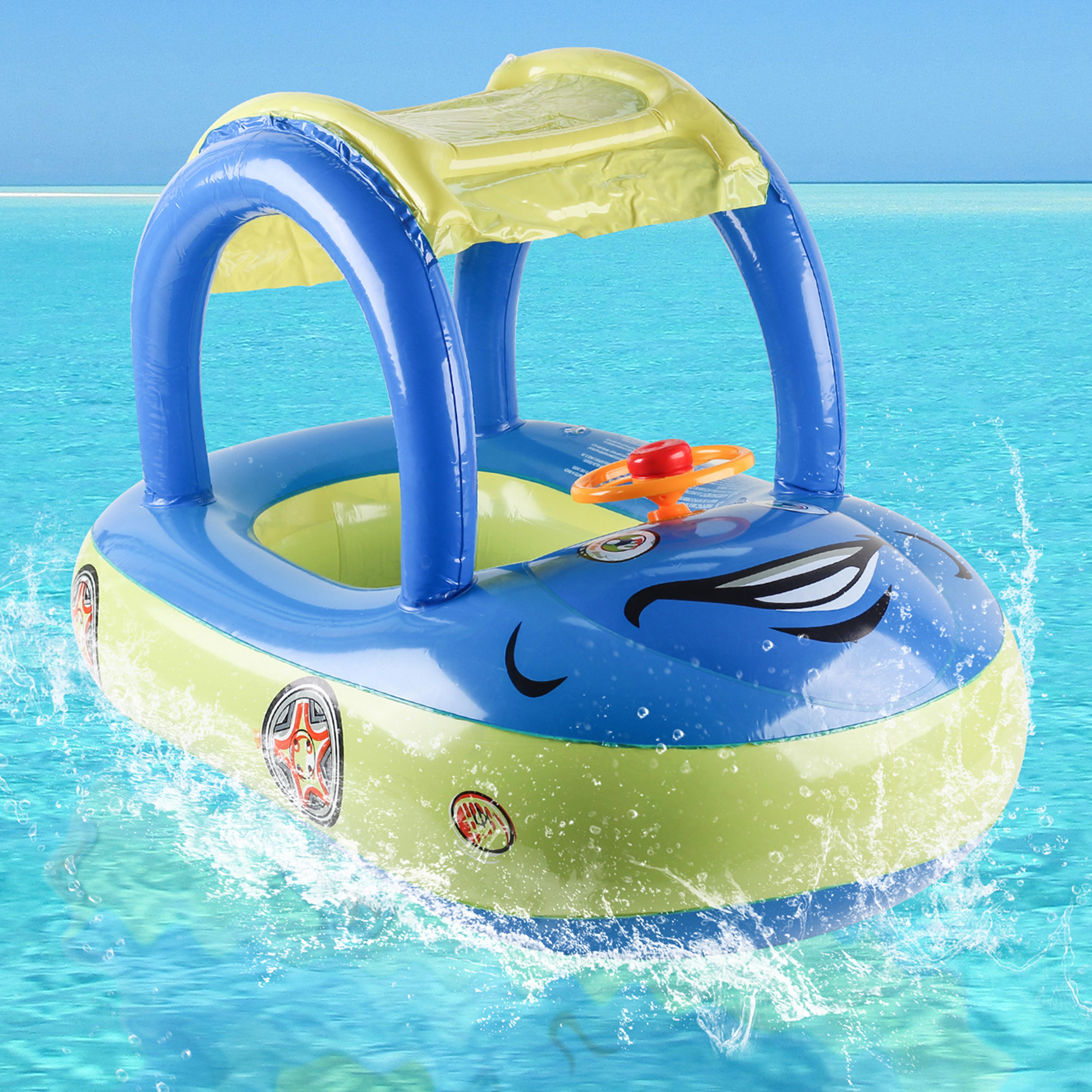 car shaped toddler pool float with steering wheel inflatable baby swim ring for kids summer water fun