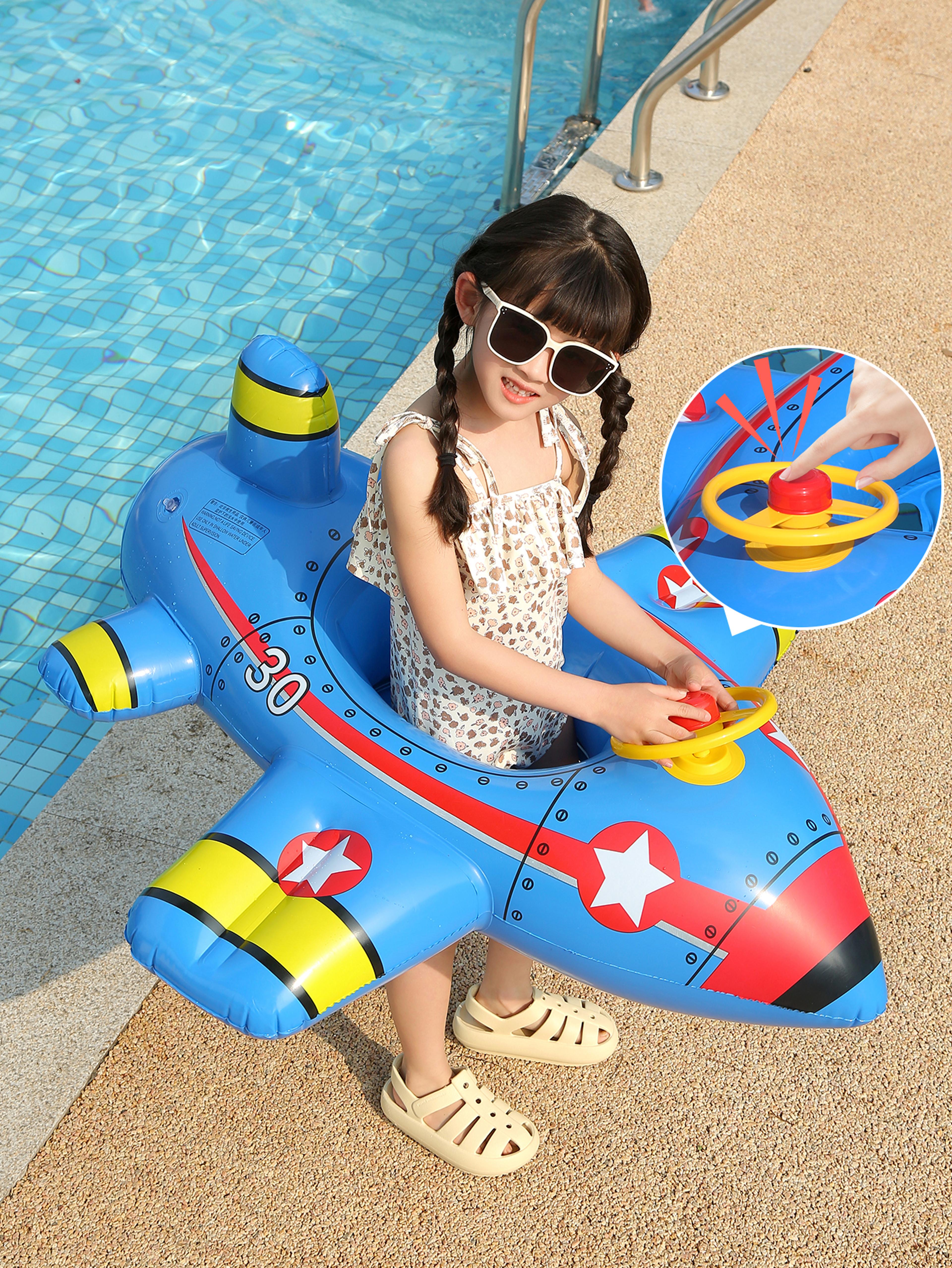 airplane kids swim ring inflatable pool float for babies & toddlers