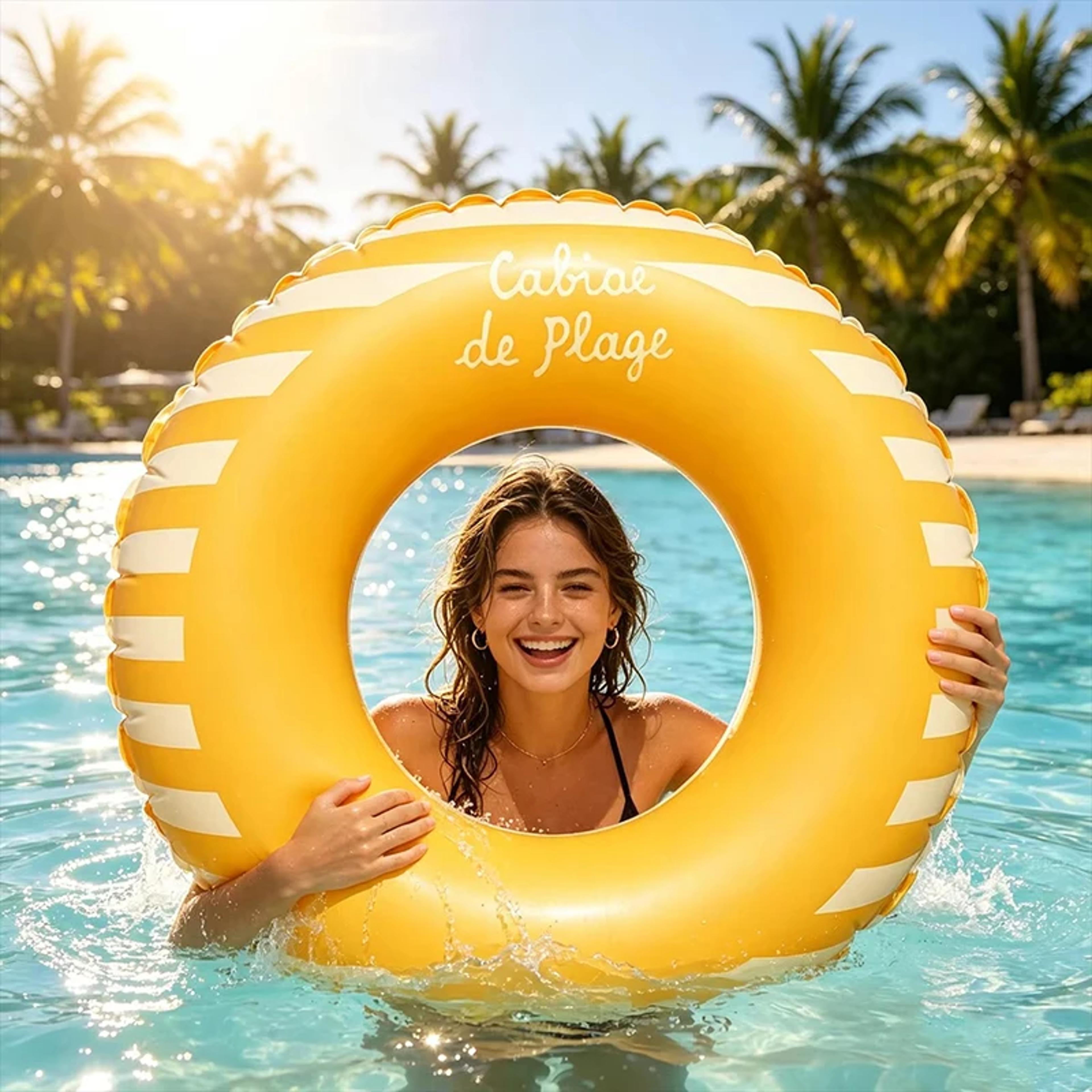 tropical inflatable pool float swimming ring for adults durable pool tube for beach & summer fun