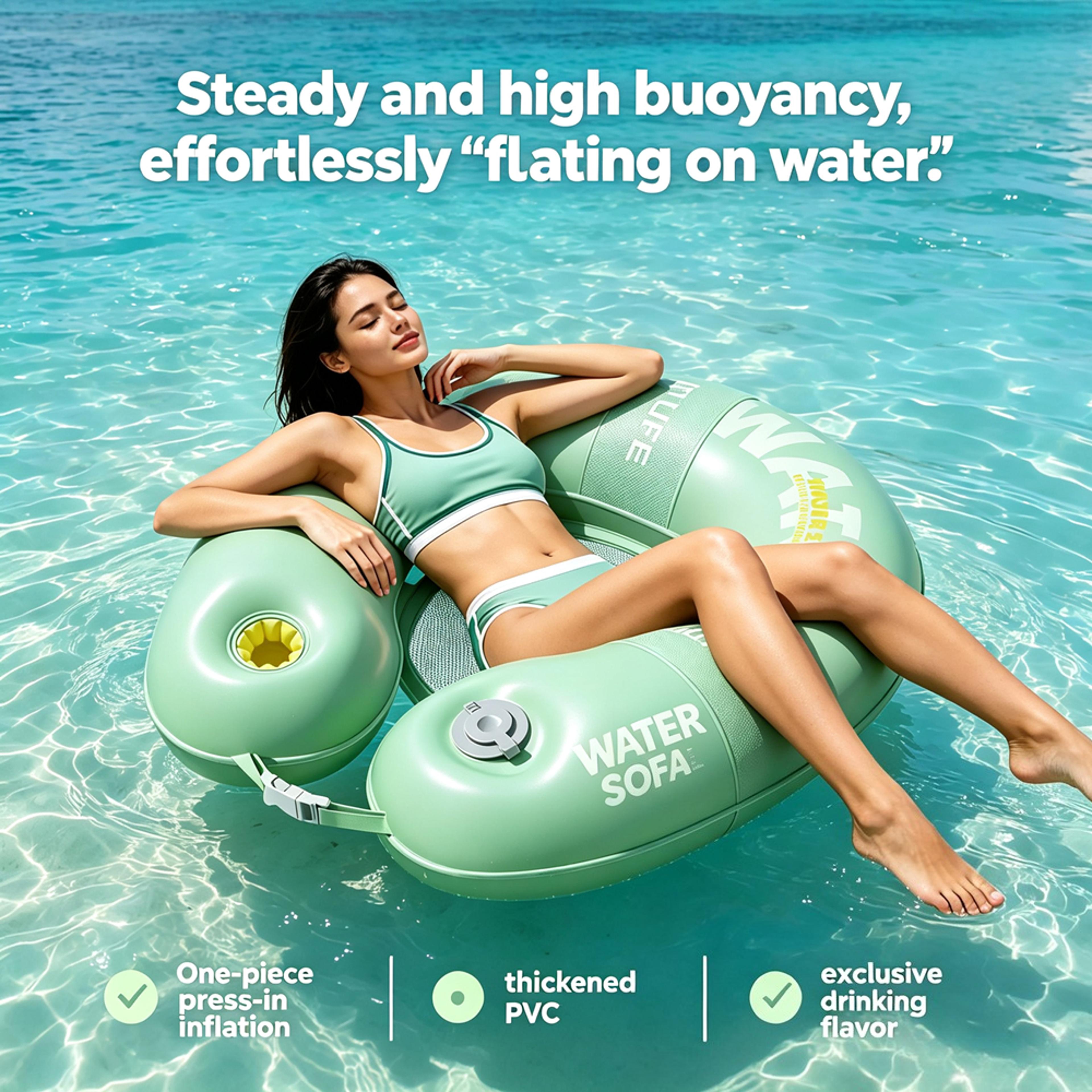 inflatable floating platform water lounge thick pvc floating water bed for lake, pool & camping