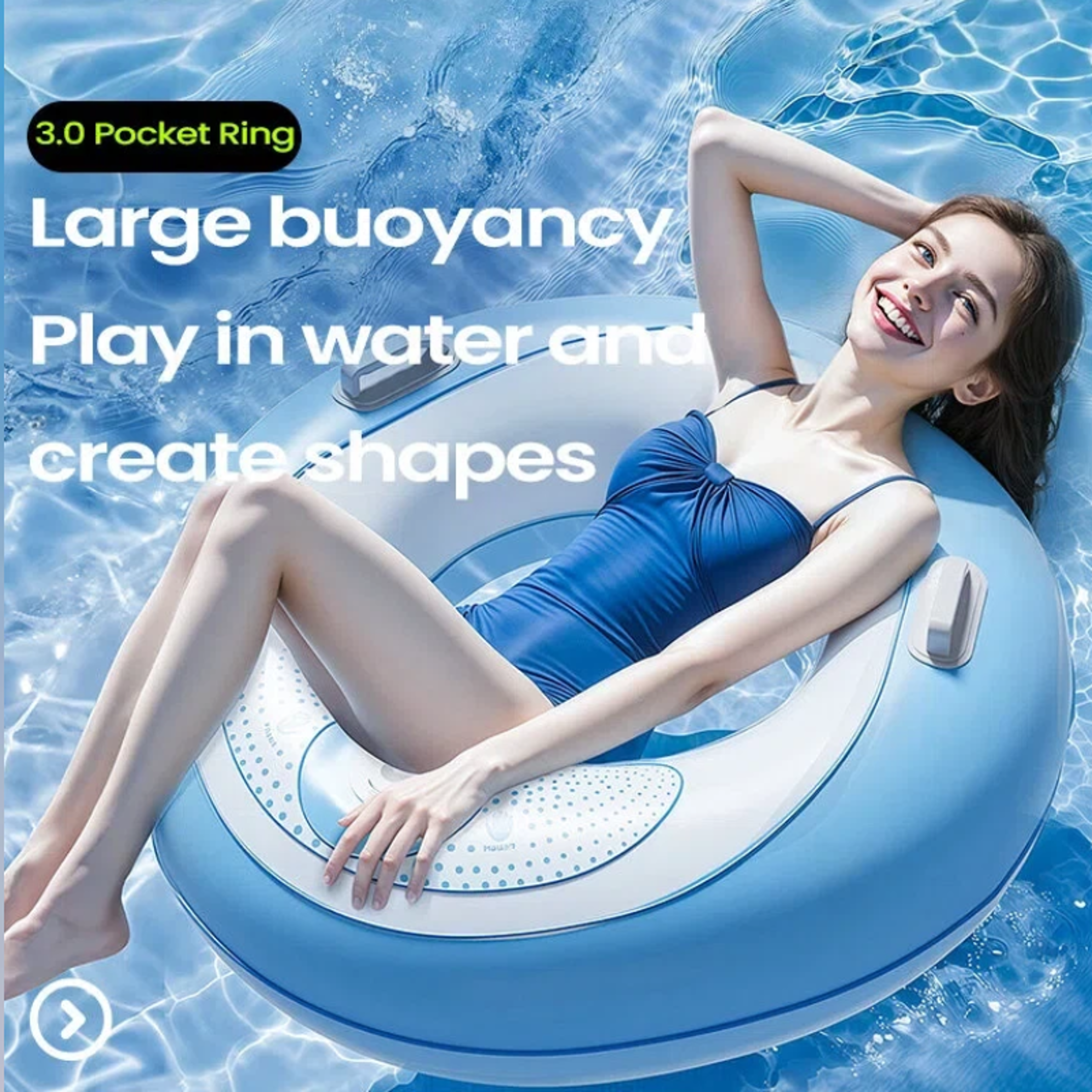 premium inflatable swim ring with dual handles thickened pool float for beach & pool fun