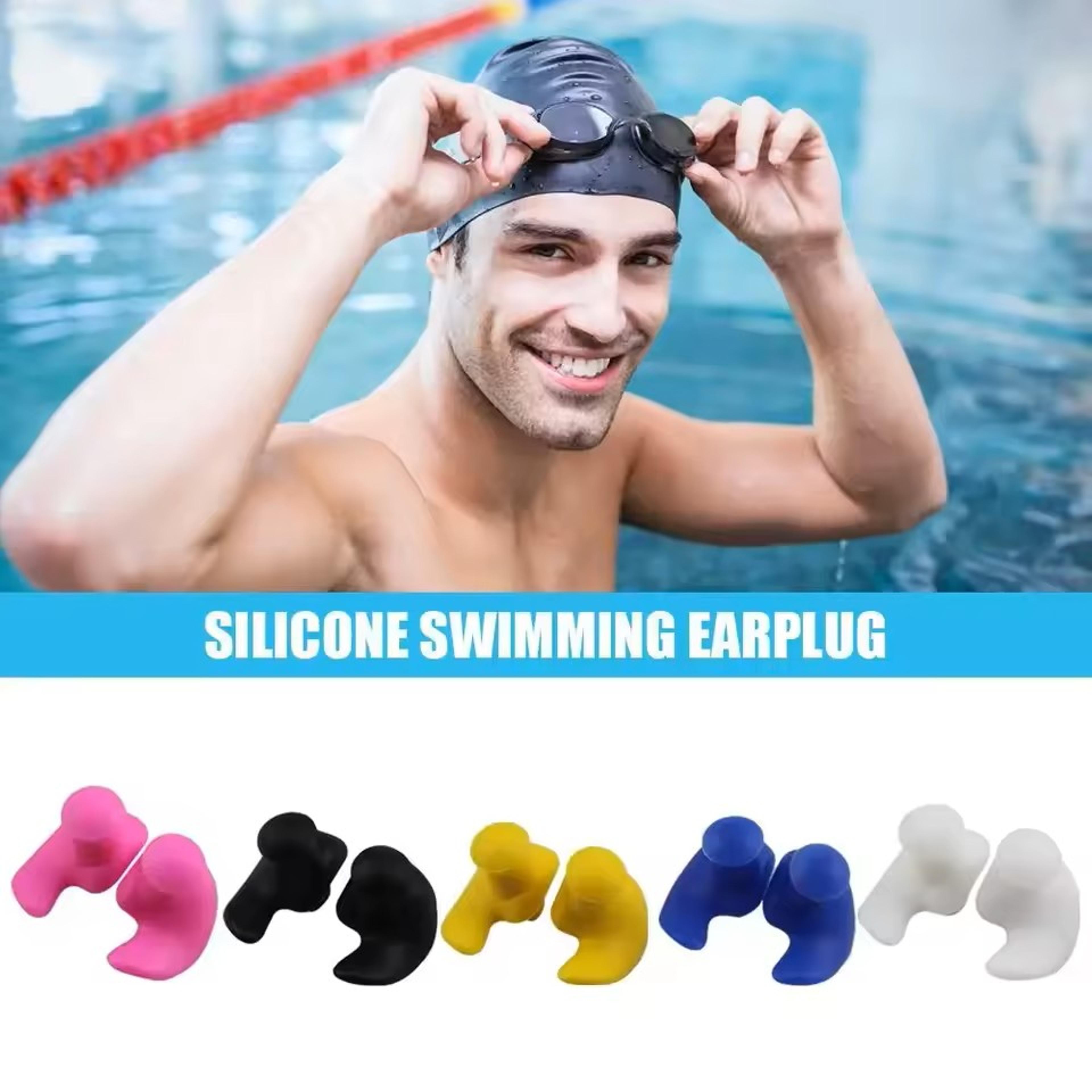 reusable silicone swimming earplugs waterproof spiral fit sleep & water sports ear protection
