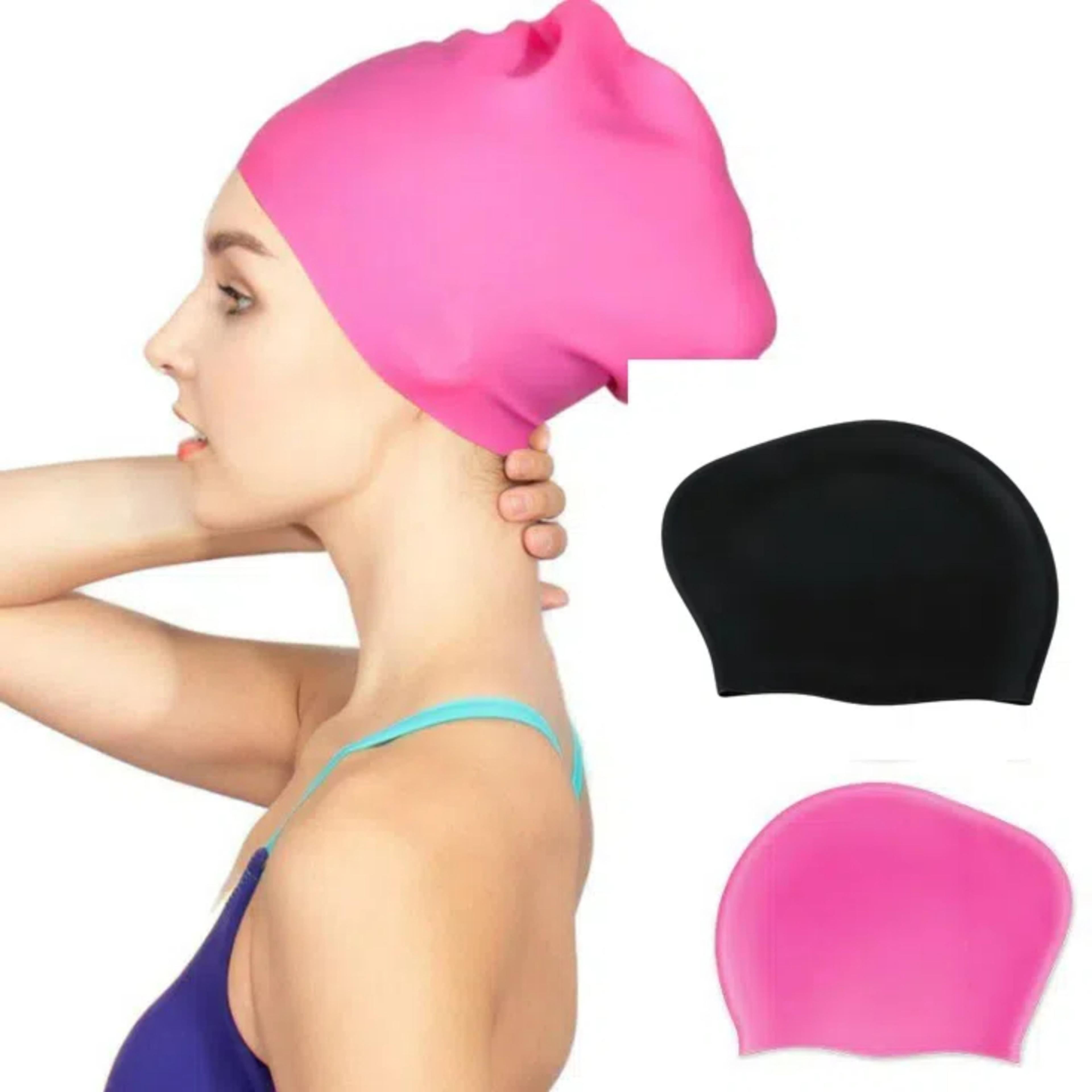 extra large silicone swim cap for long hair, braids & dreadlocks waterproof adult swimming cap