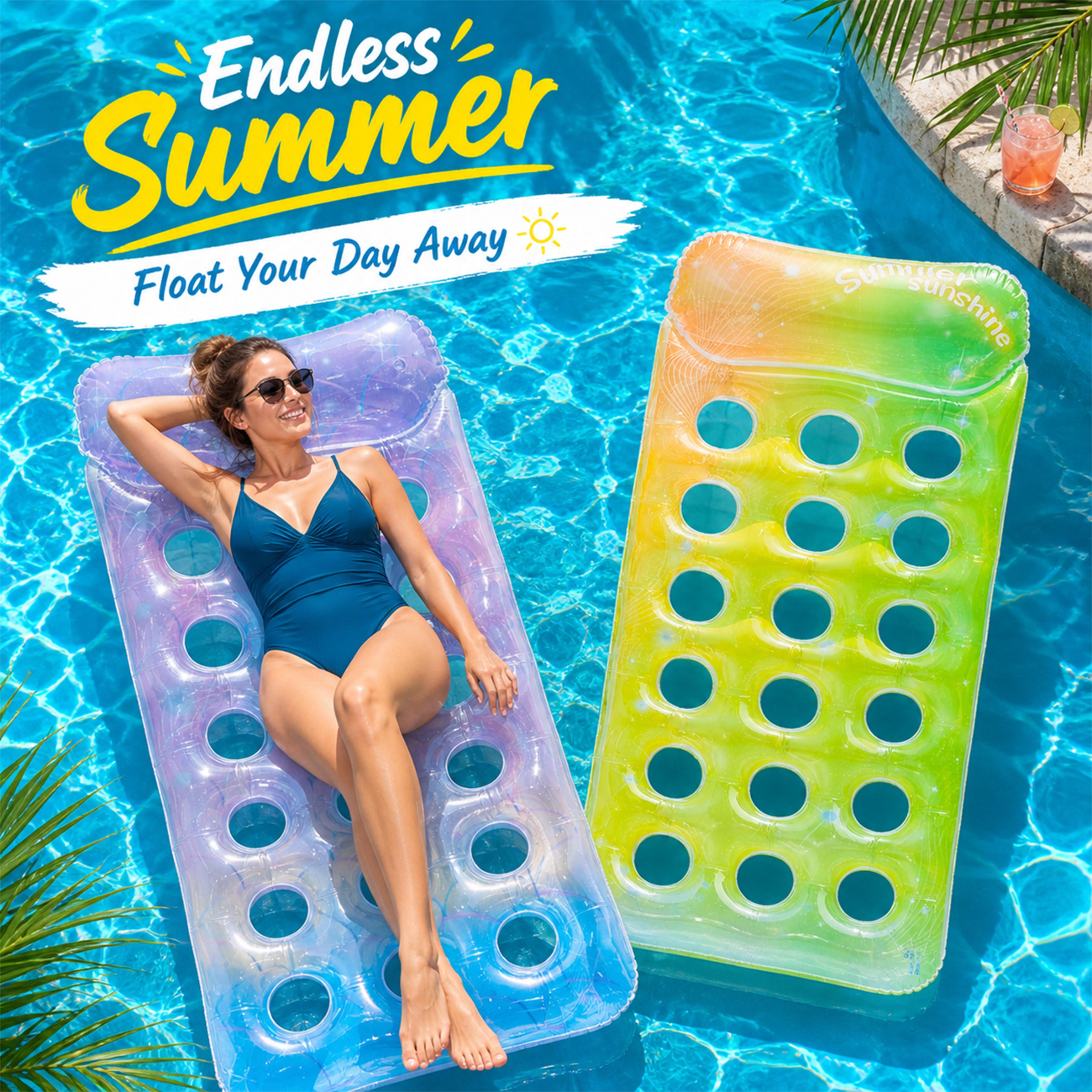 adult pool float with headrest heavy duty inflatable pool raft oversized pool lounger