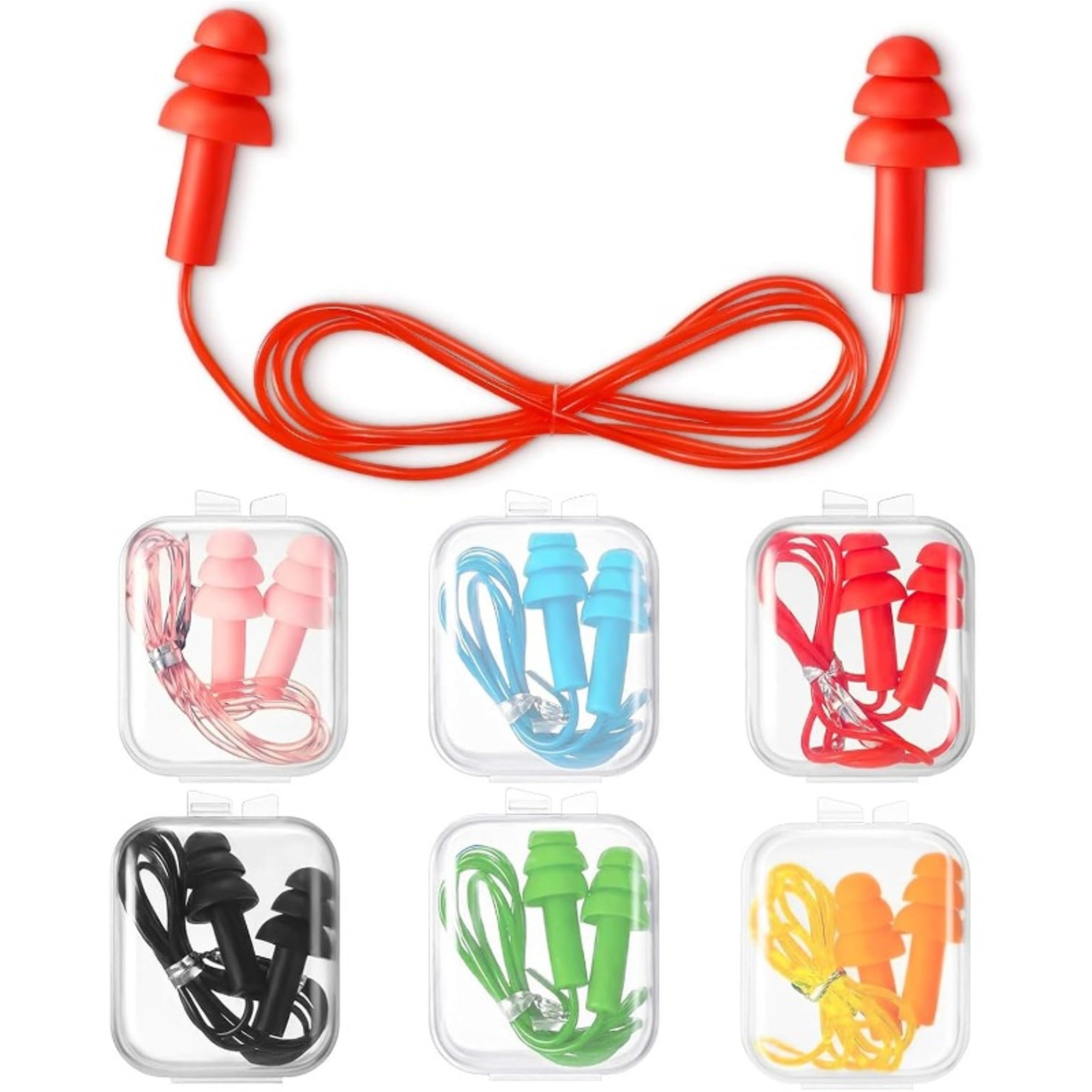 soft swimming ear plugs with safety cord reusable waterproof noise reduction ear protection