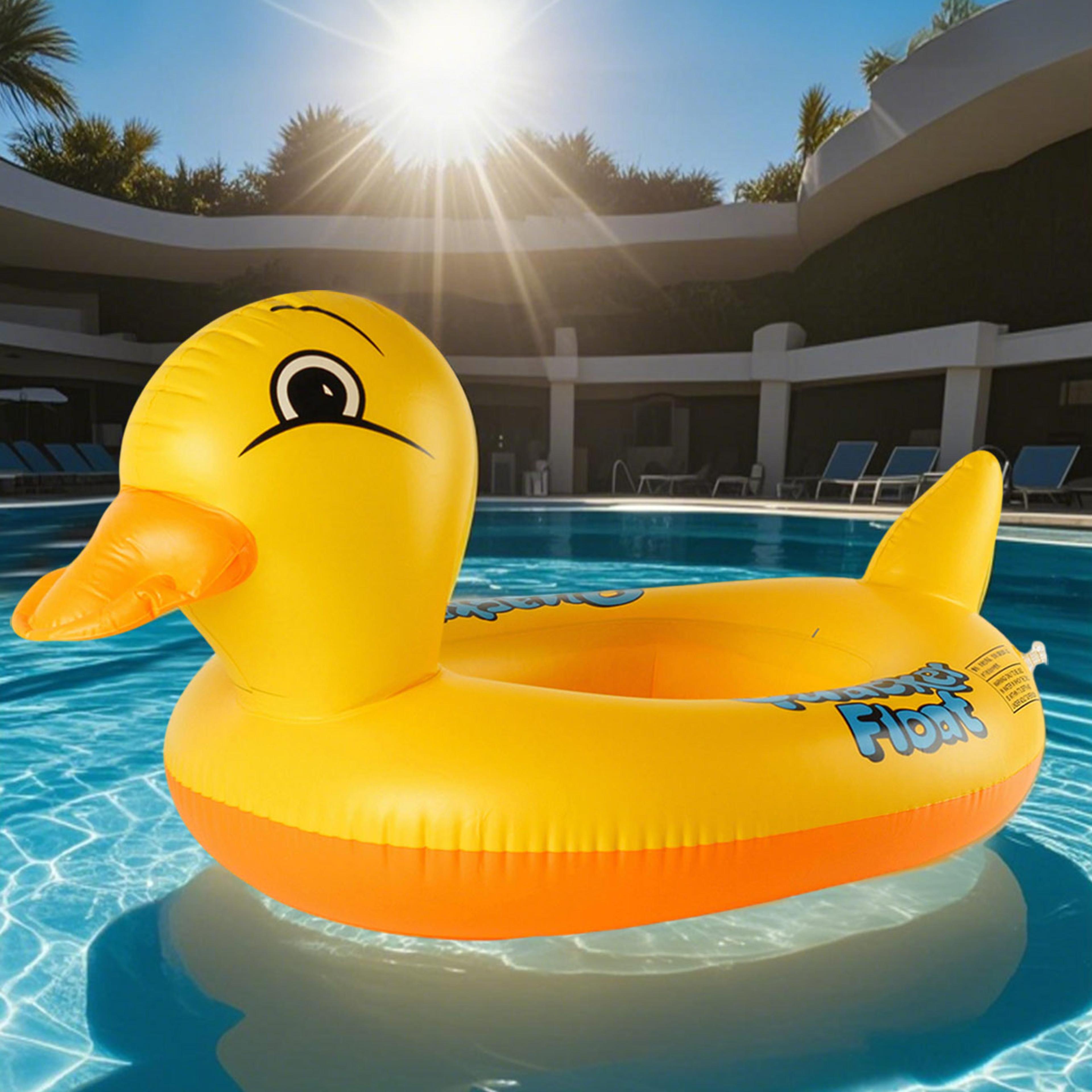 duck kids swim float with seat thickened inflatable baby float for pool & beach water fun