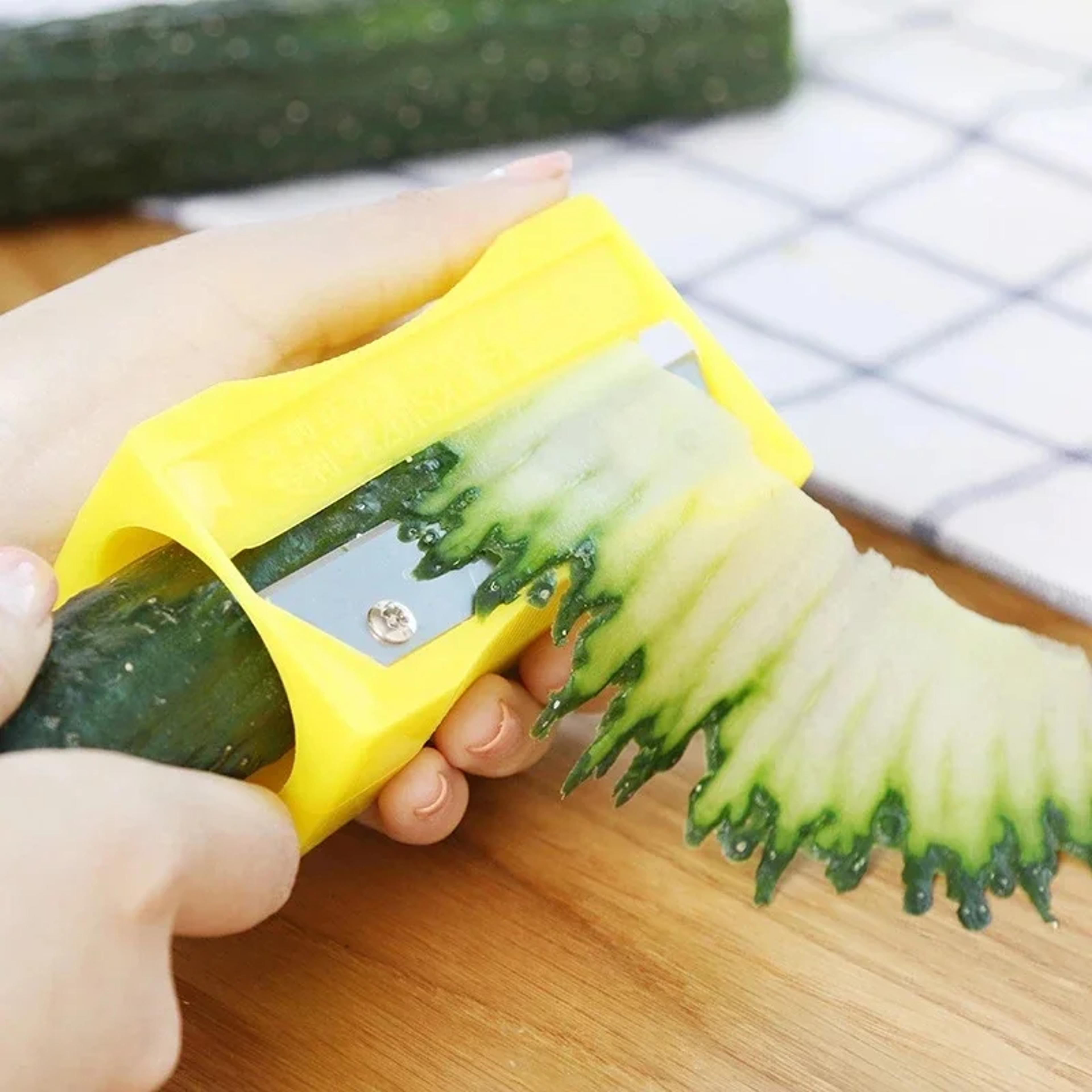 premium cucumber slicer & spiral vegetable cutter stainless steel garnishing kitchen gadget