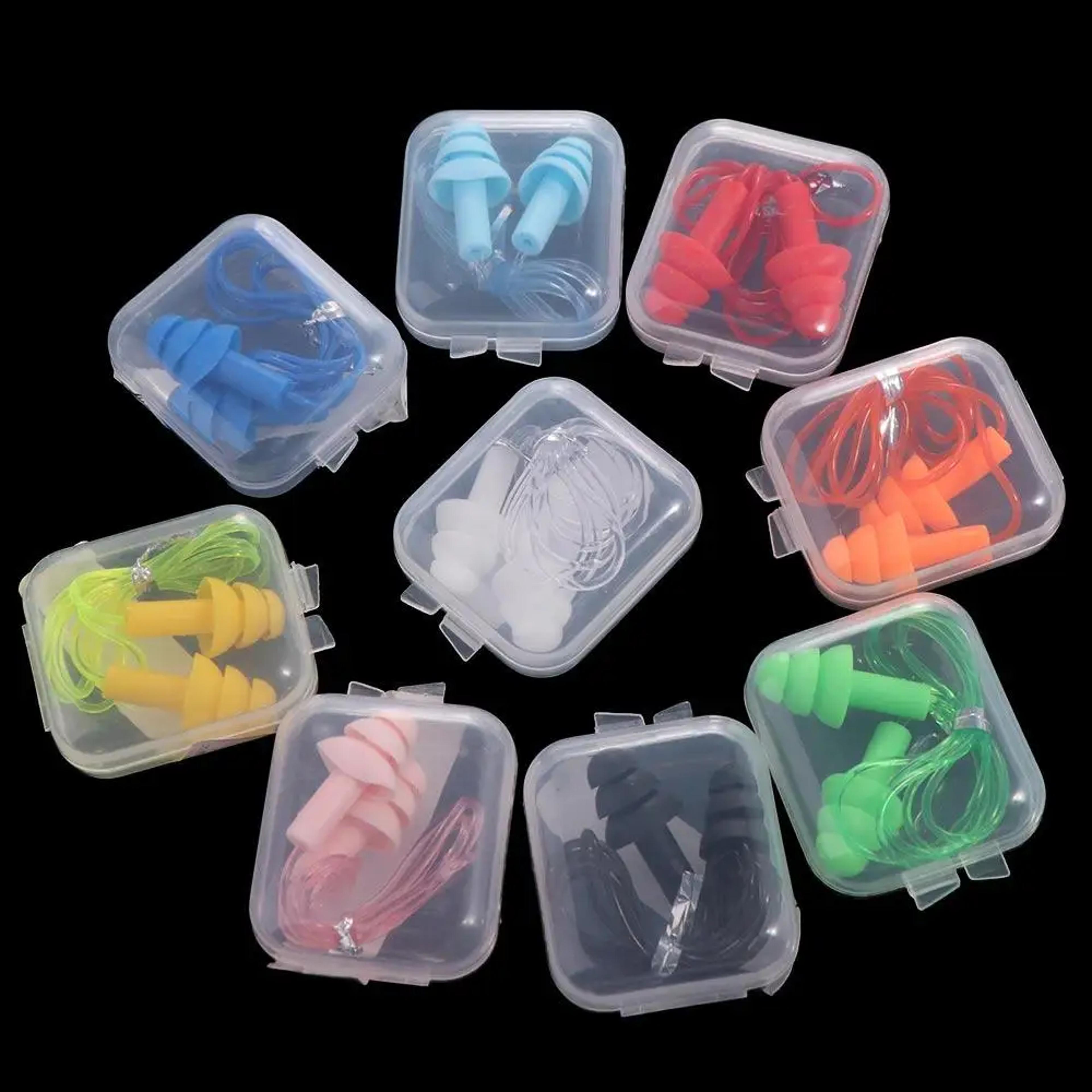 water guard silicone swimming ear plugs with safety cord waterproof noise reduction ear protection