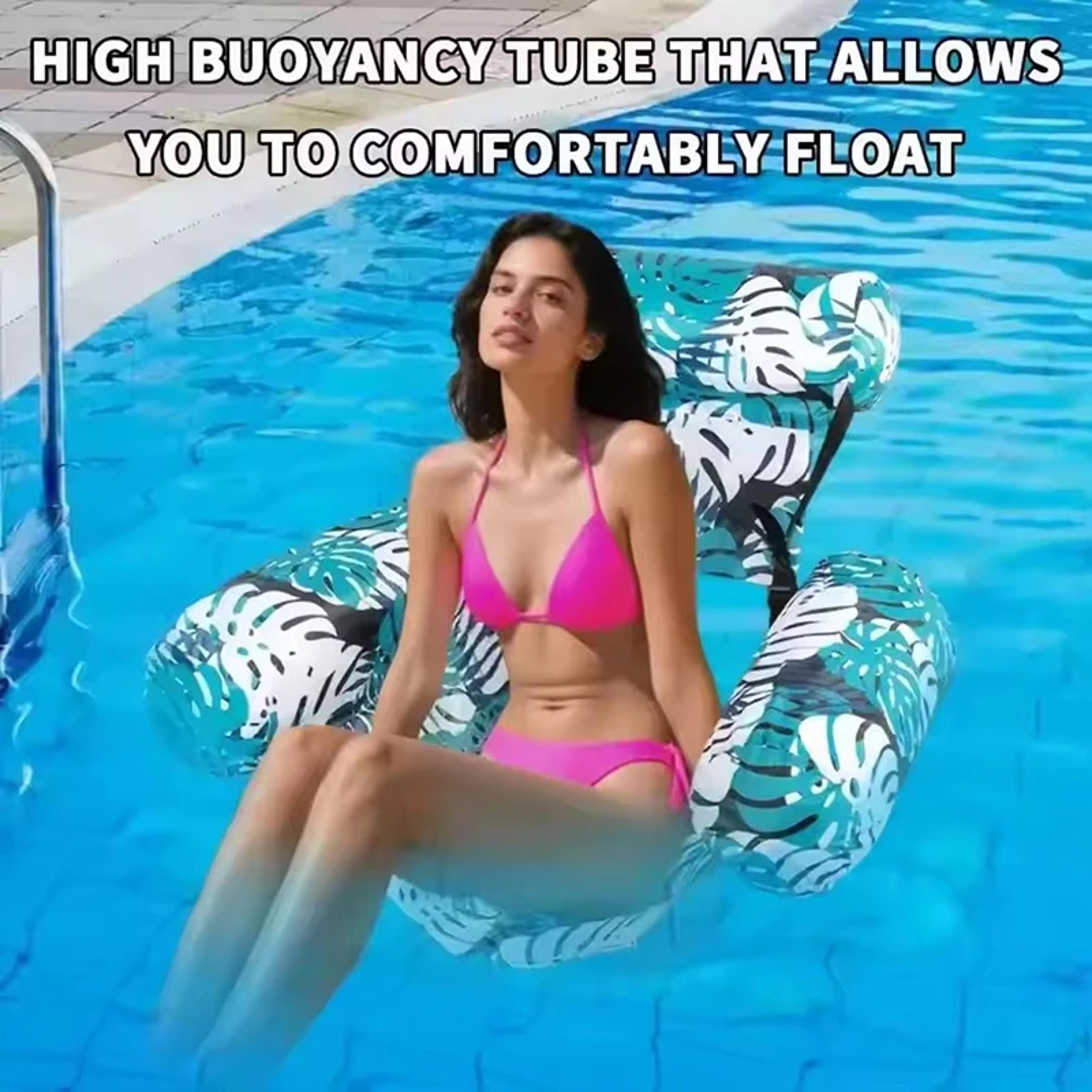 luxury inflatable lounge chair pool float with backrest & armrests for beach & summer relaxation