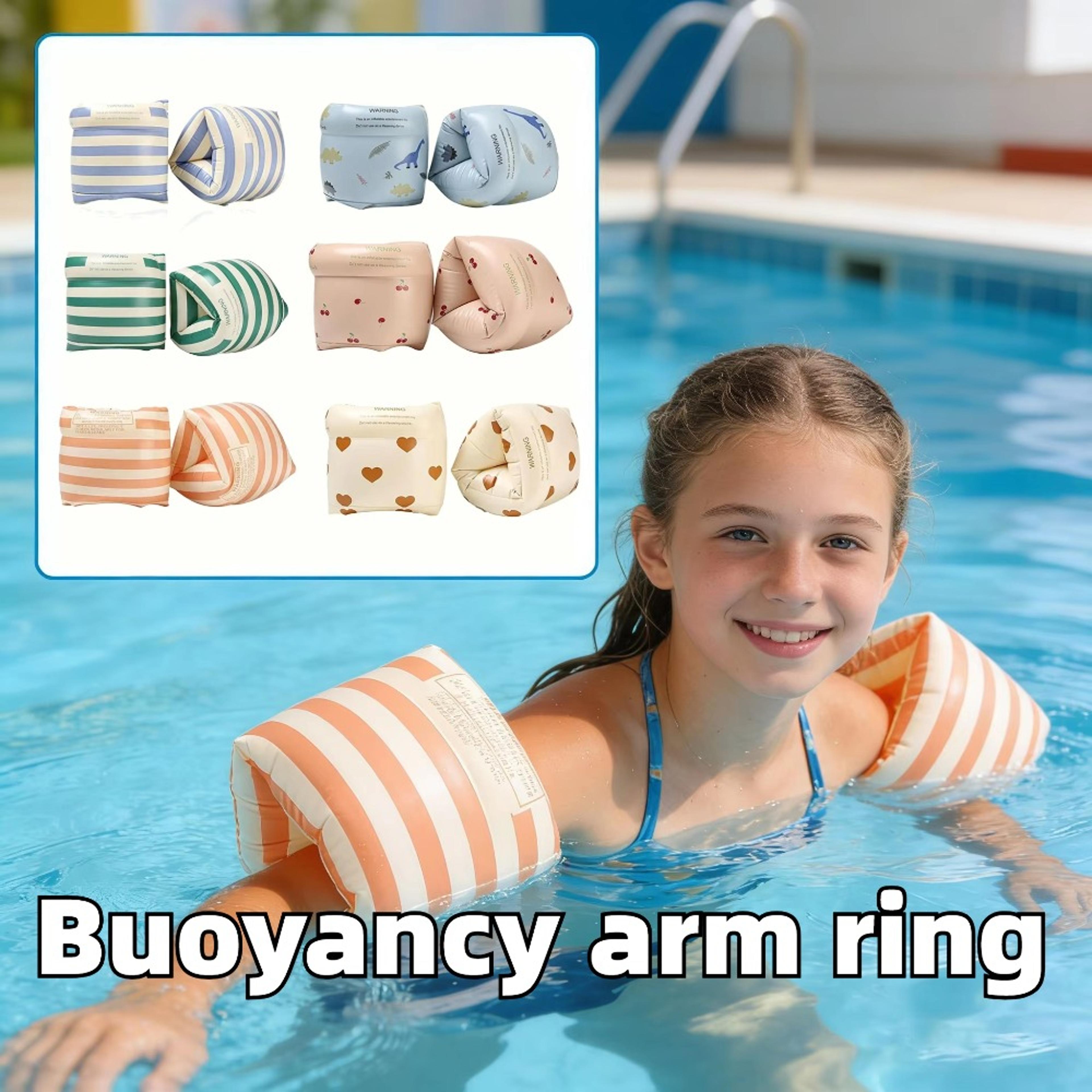 cartoon swim arm floaties inflatable arm bands for kids & adults | beach & pool swimming aids