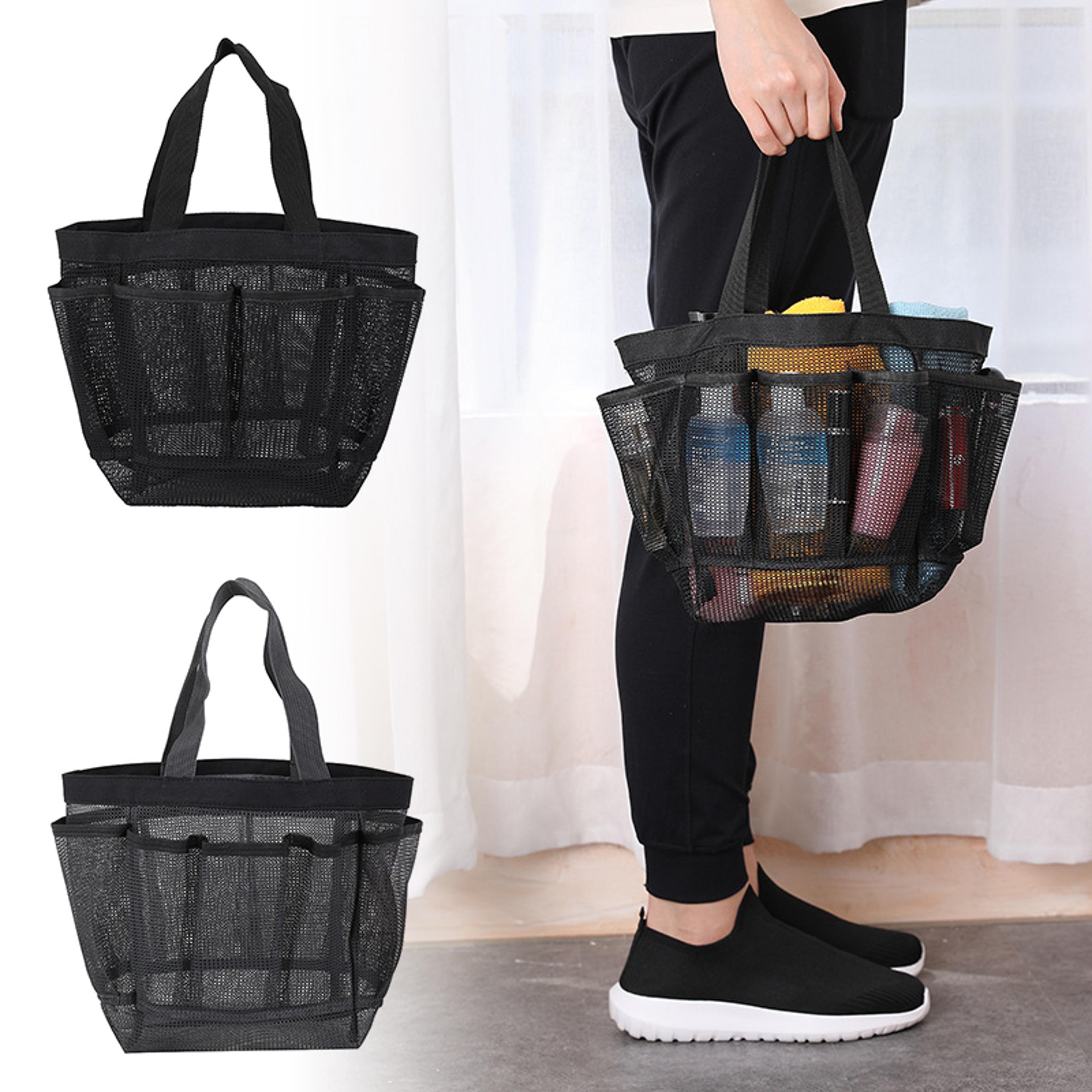 mesh beach tote bag foldable packable beach toy bag for pool, travel & family vacations