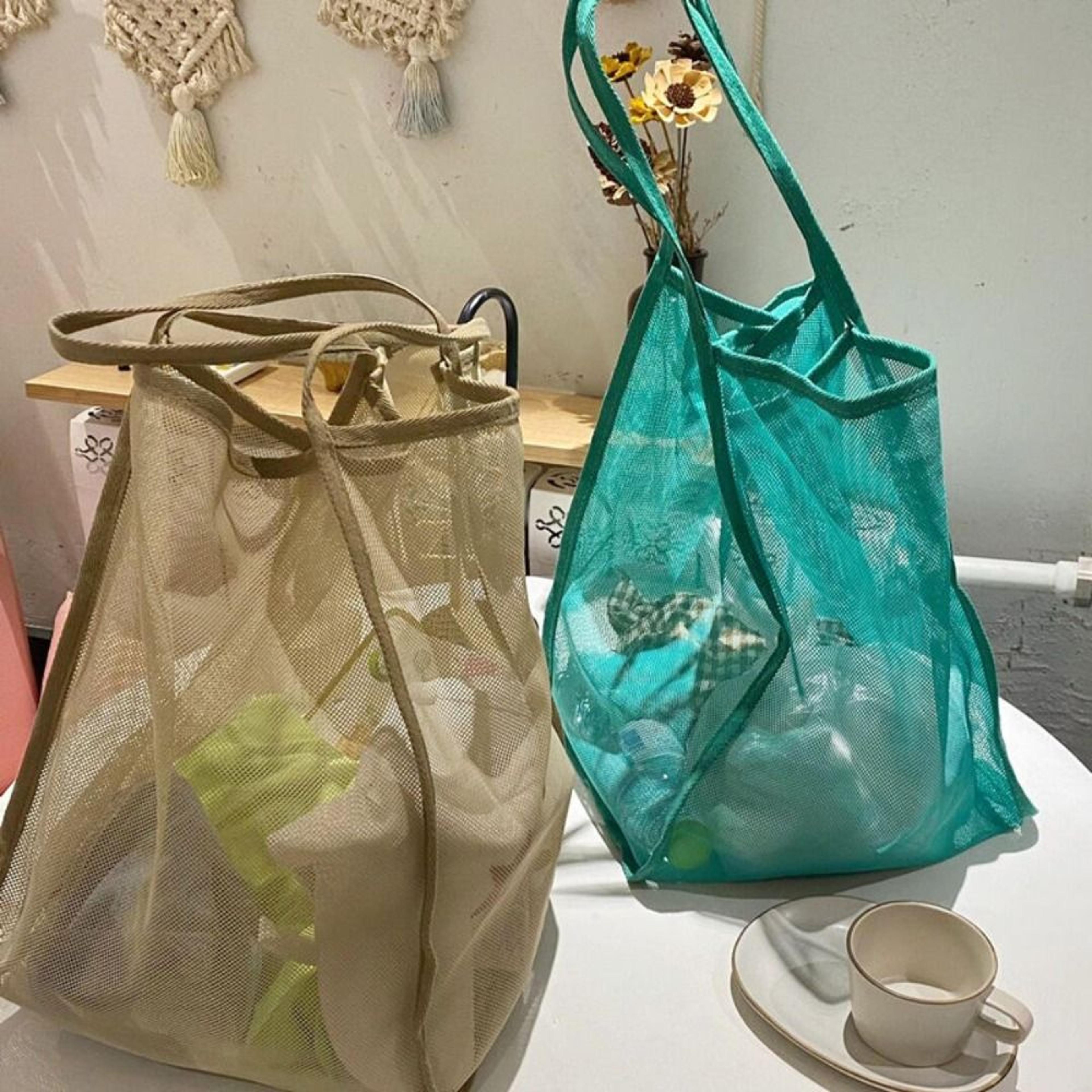 large mesh beach tote bag lightweight quick dry travel beach bag for towels, toys & essentials