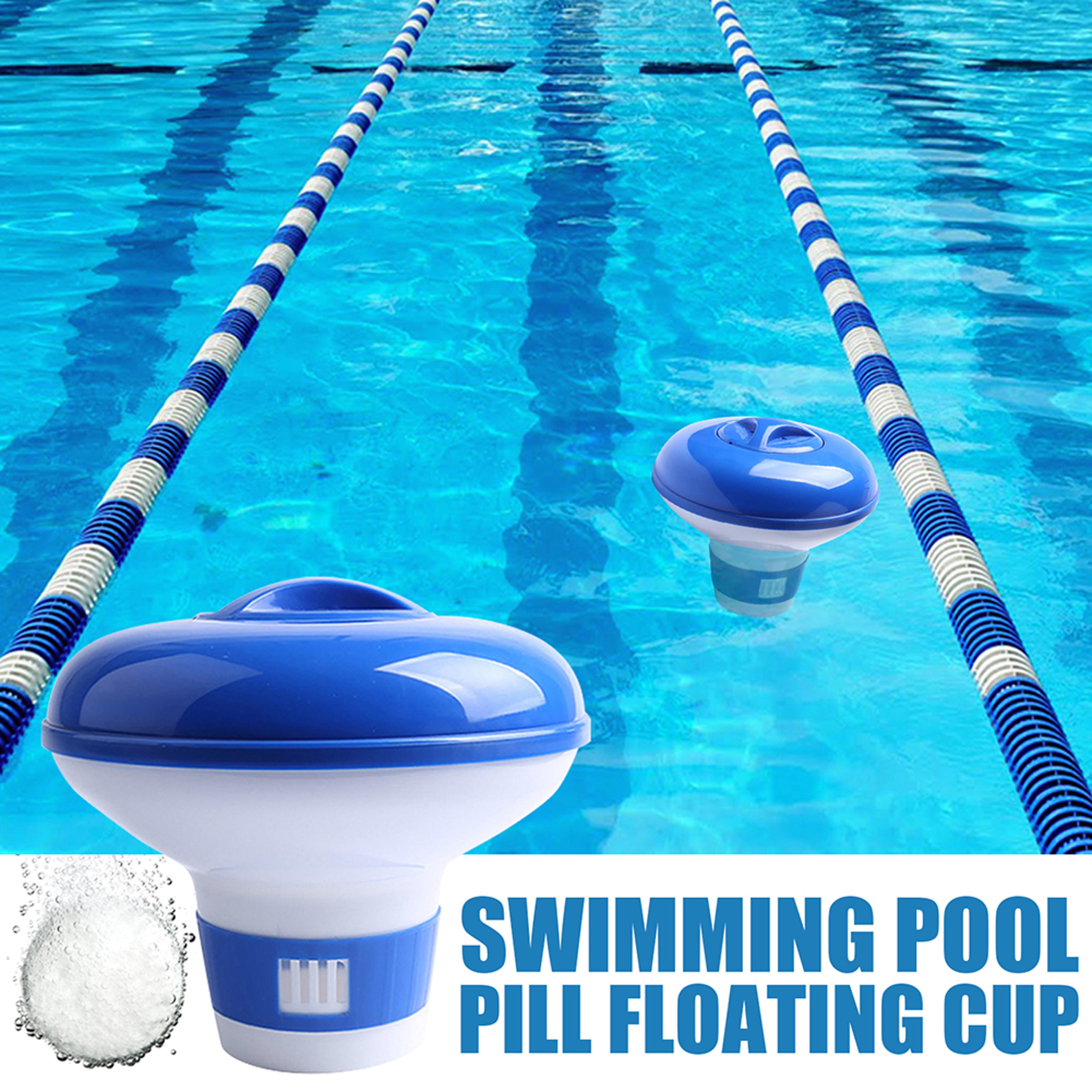 floating pool chlorine dispenser for chlorine & bromine tablets | adjustable pool chemical floater for pools & spas