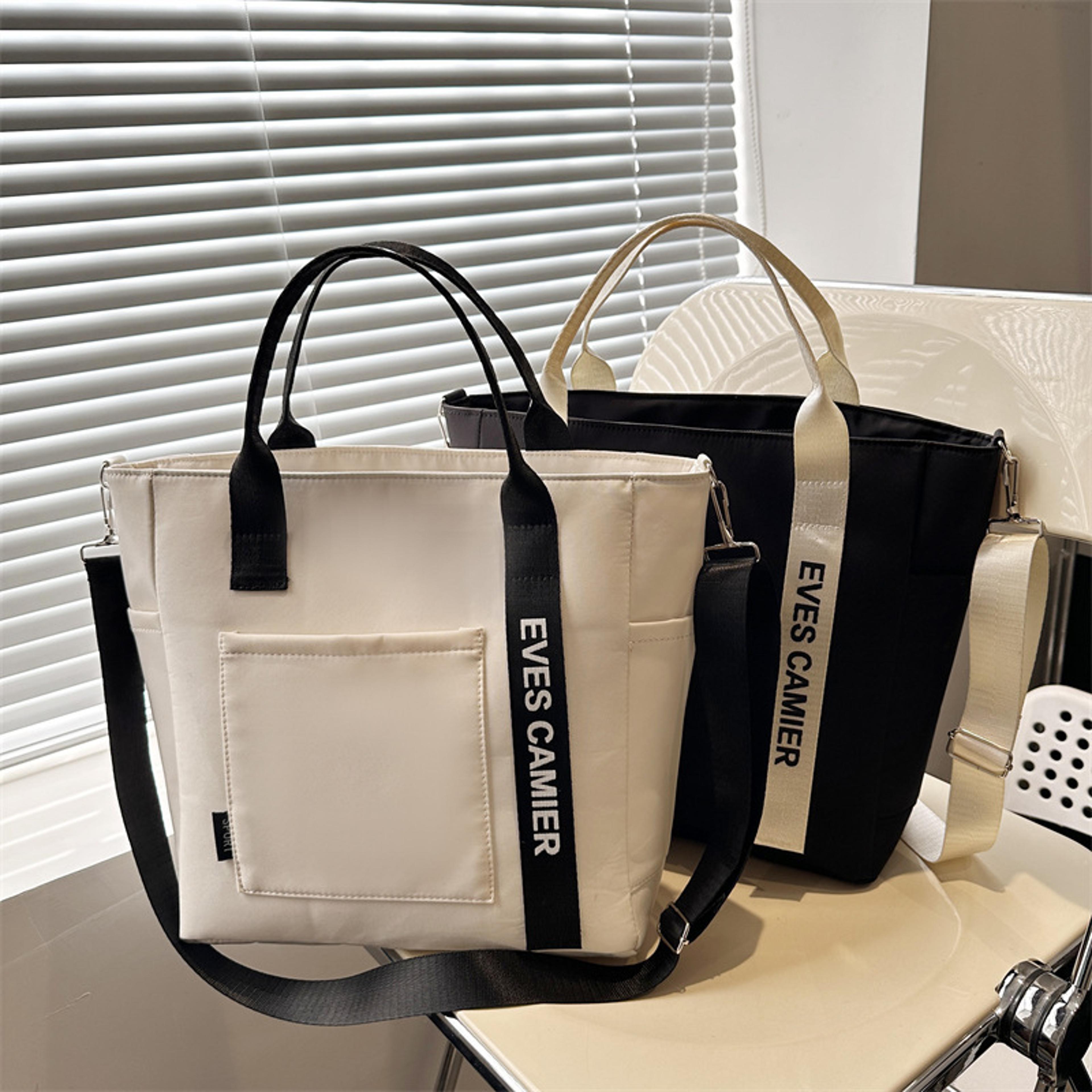 womens waterproof nylon tote bag large capacity lightweight crossbody travel & work bag