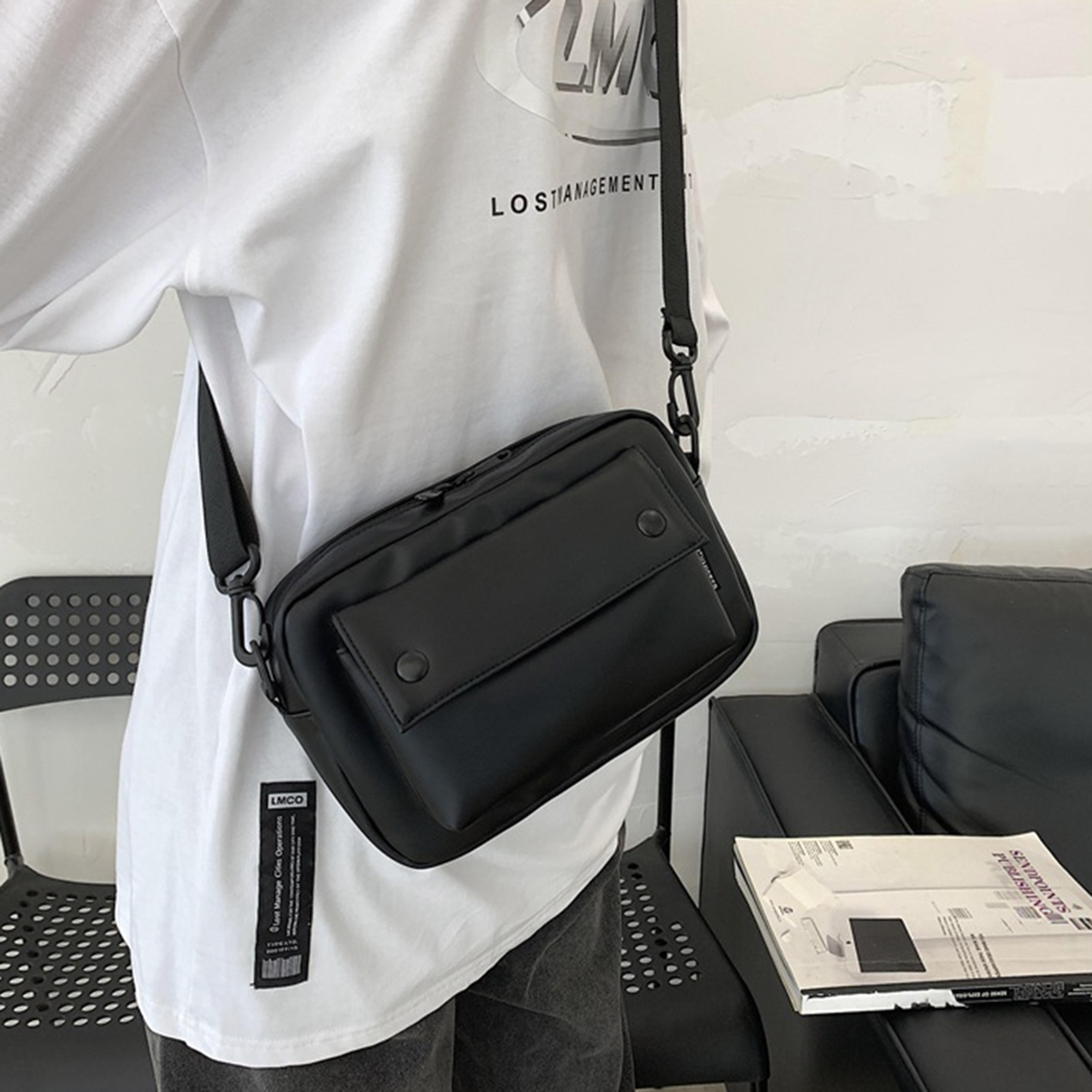 urban flex small shoulder bag pu leather crossbody messenger bag for men & women