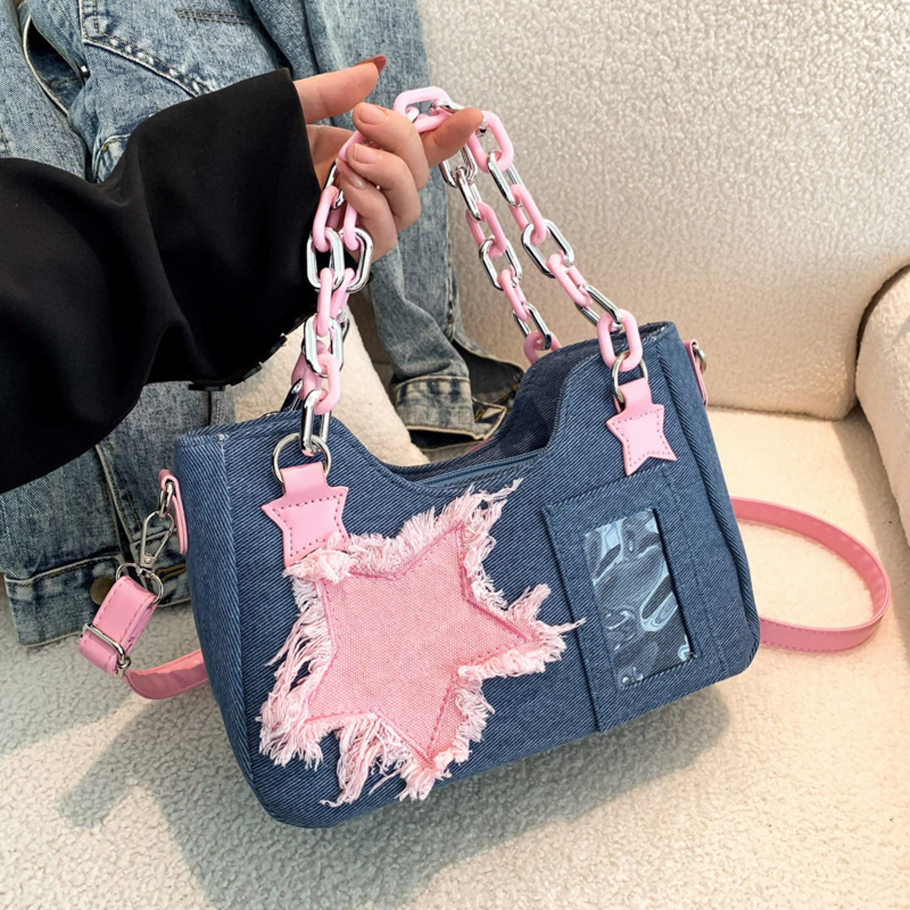 vintage denim hobo bag for women large capacity shoulder tote & crossbody handbag