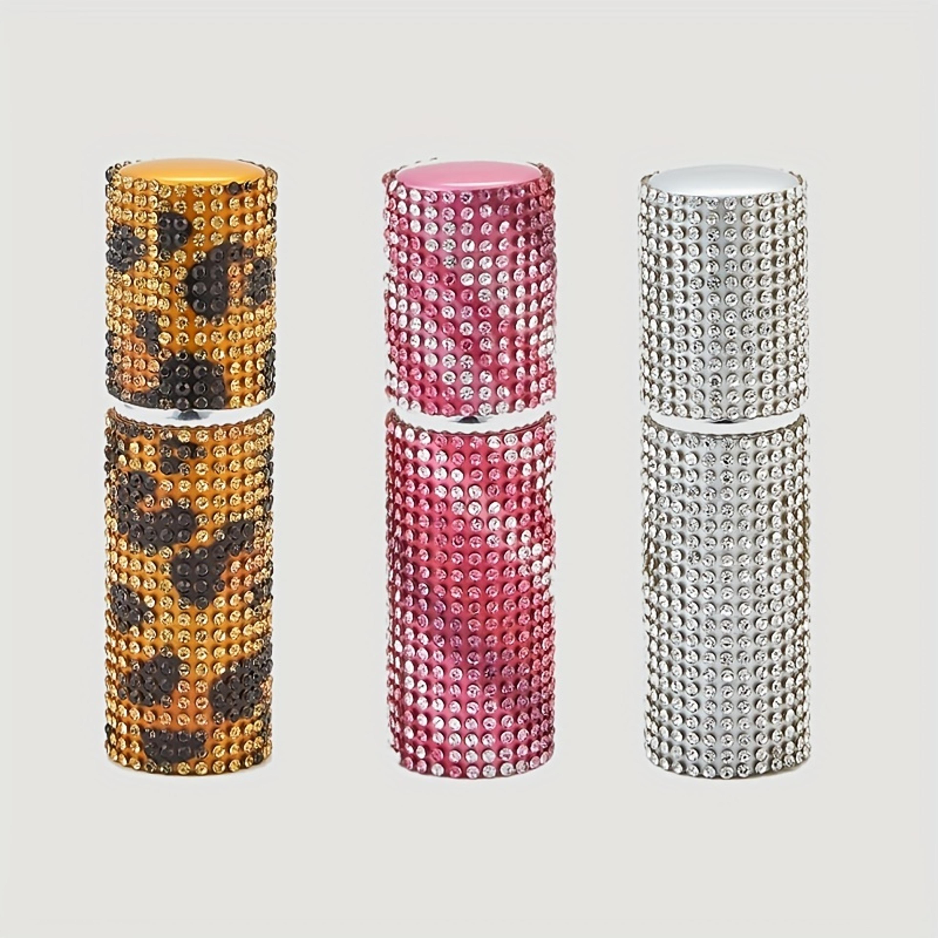 crystal glow refillable perfume atomizer mini travel perfume bottle with rhinestone finish