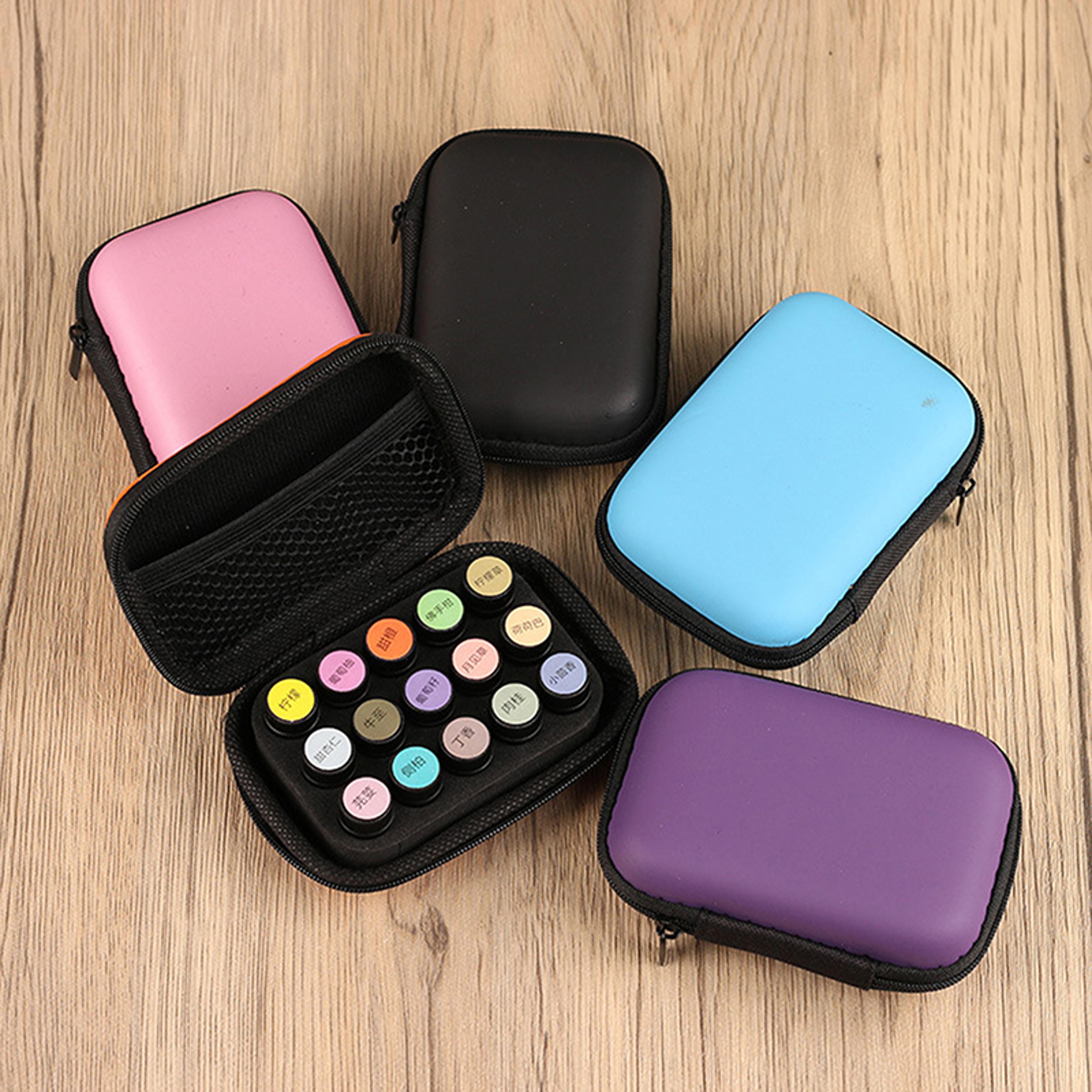 essential oil carrying case and perfume sample organizer for bottles