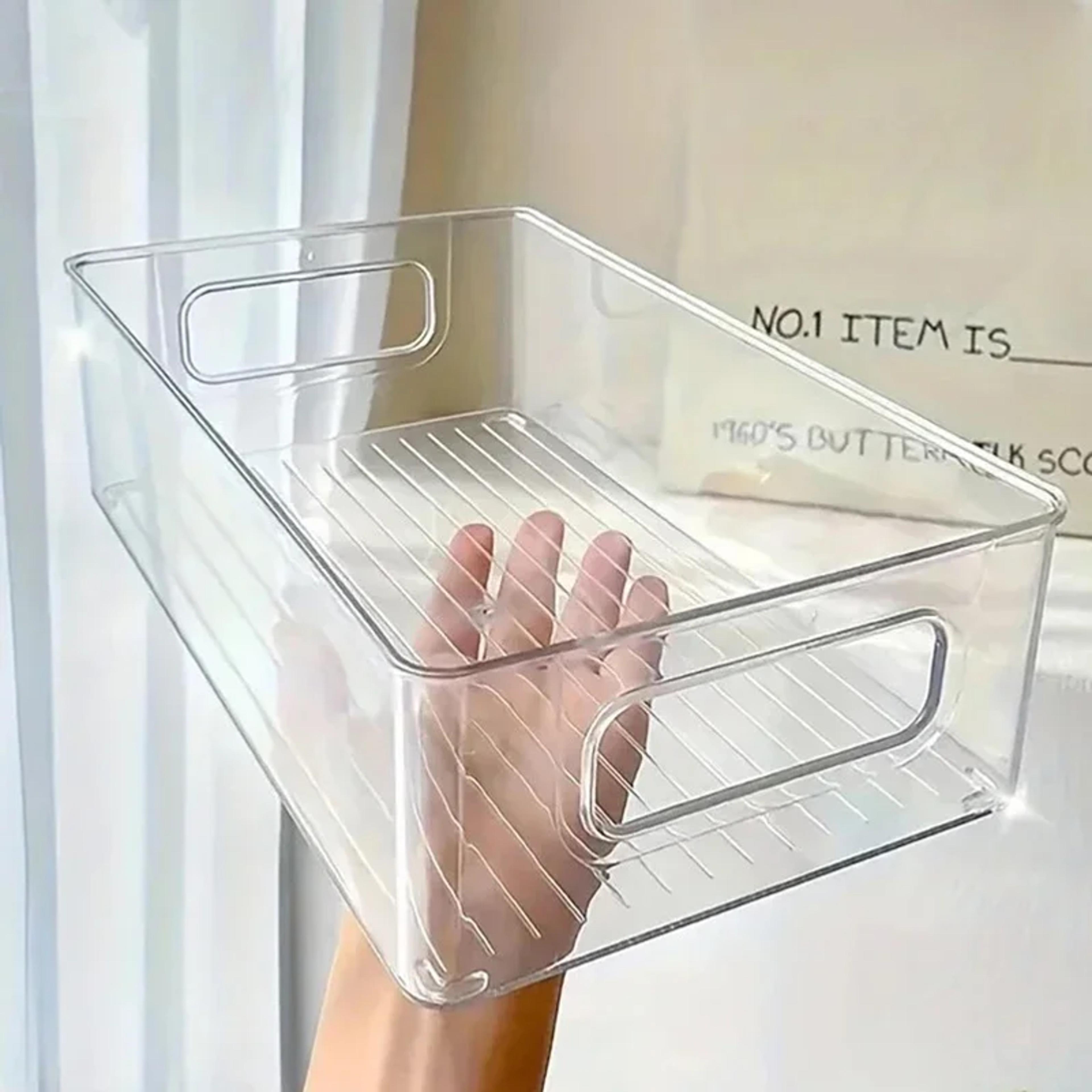 clear acrylic makeup organizer for skincare, facial masks and desktop storage