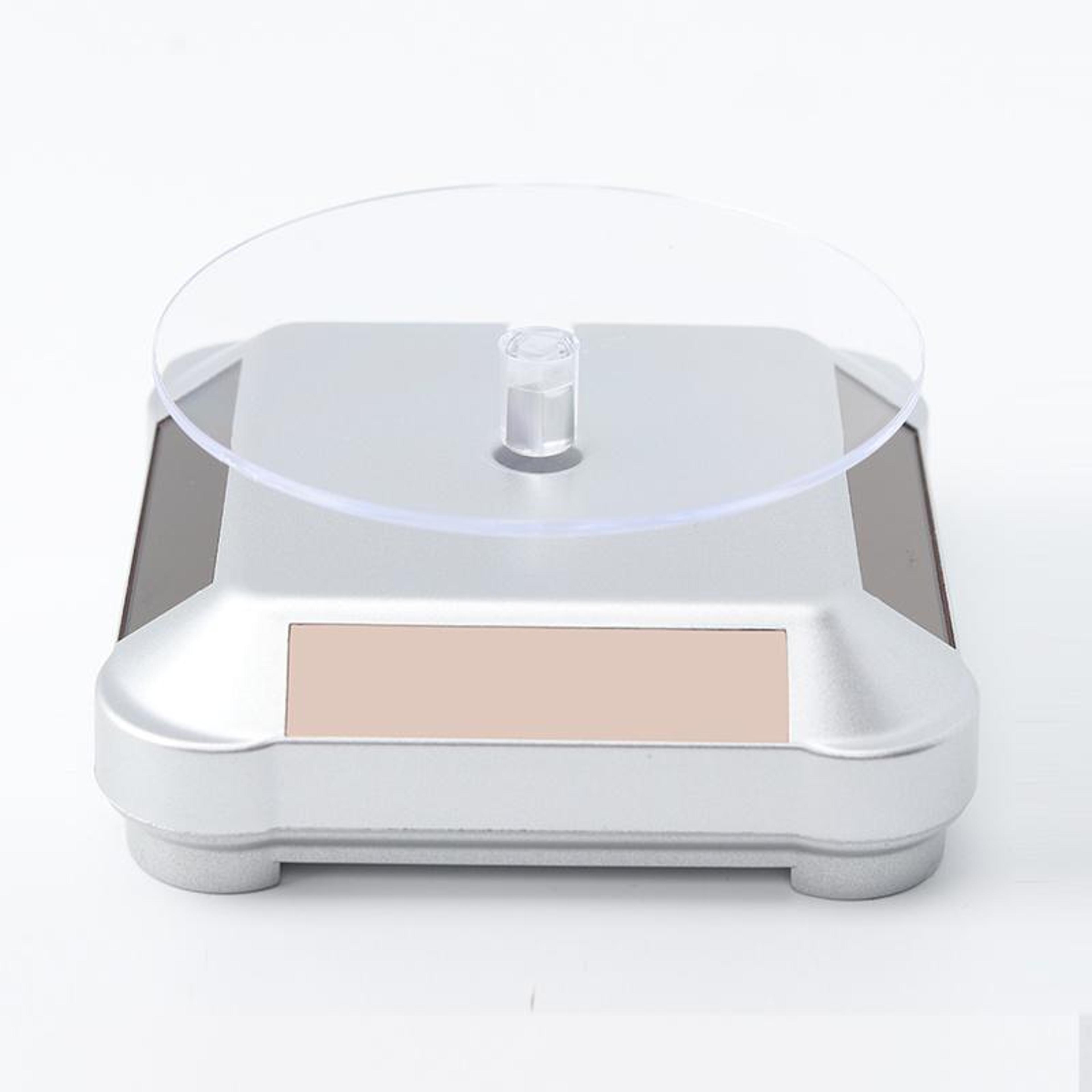 solar rotating display stand for jewelry, watches, phones & product photography