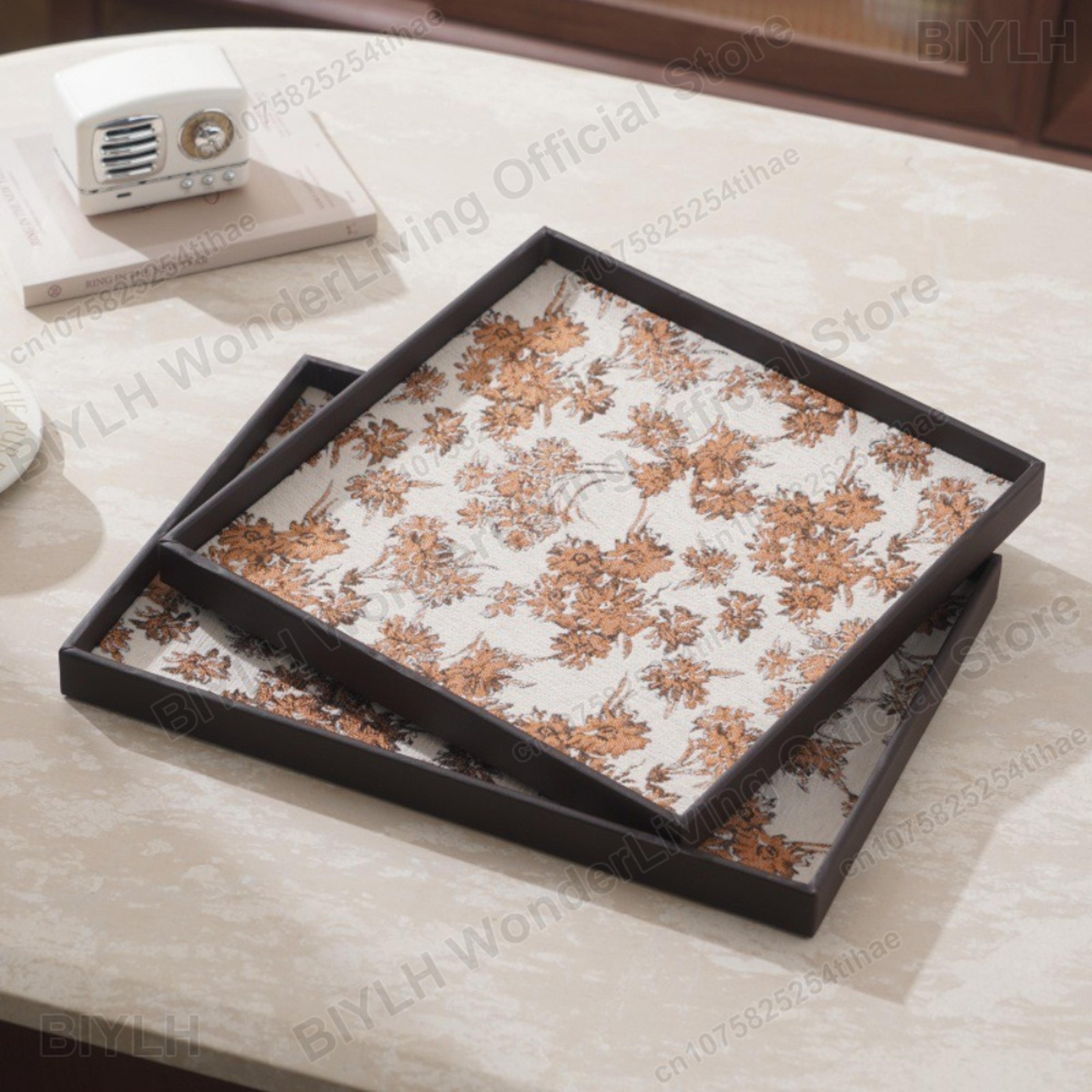luxury leather valet tray decorative catchall and jewelry organizer for entryway, vanity or desk