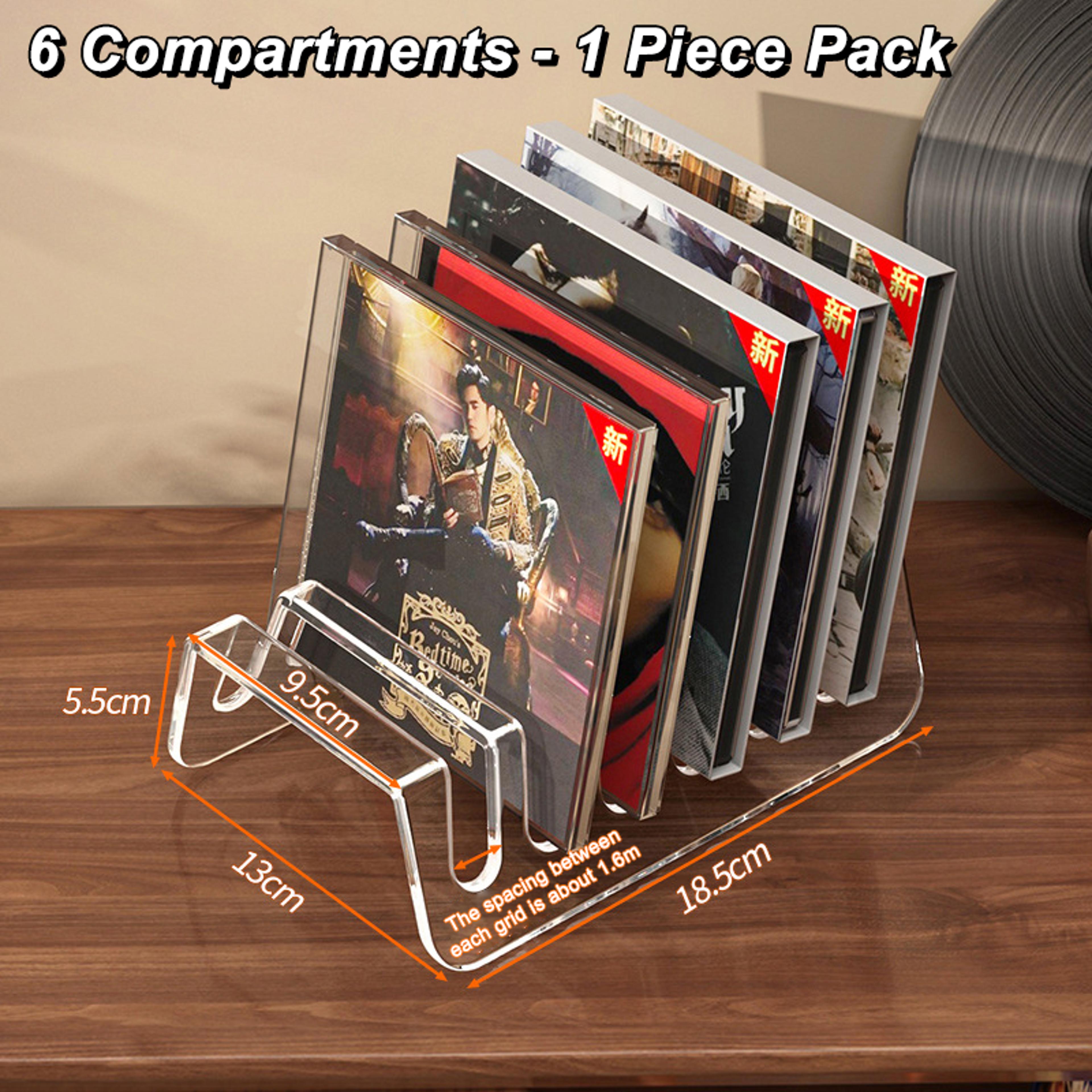 clear acrylic display stand tiered cd organizer for albums, makeup and books