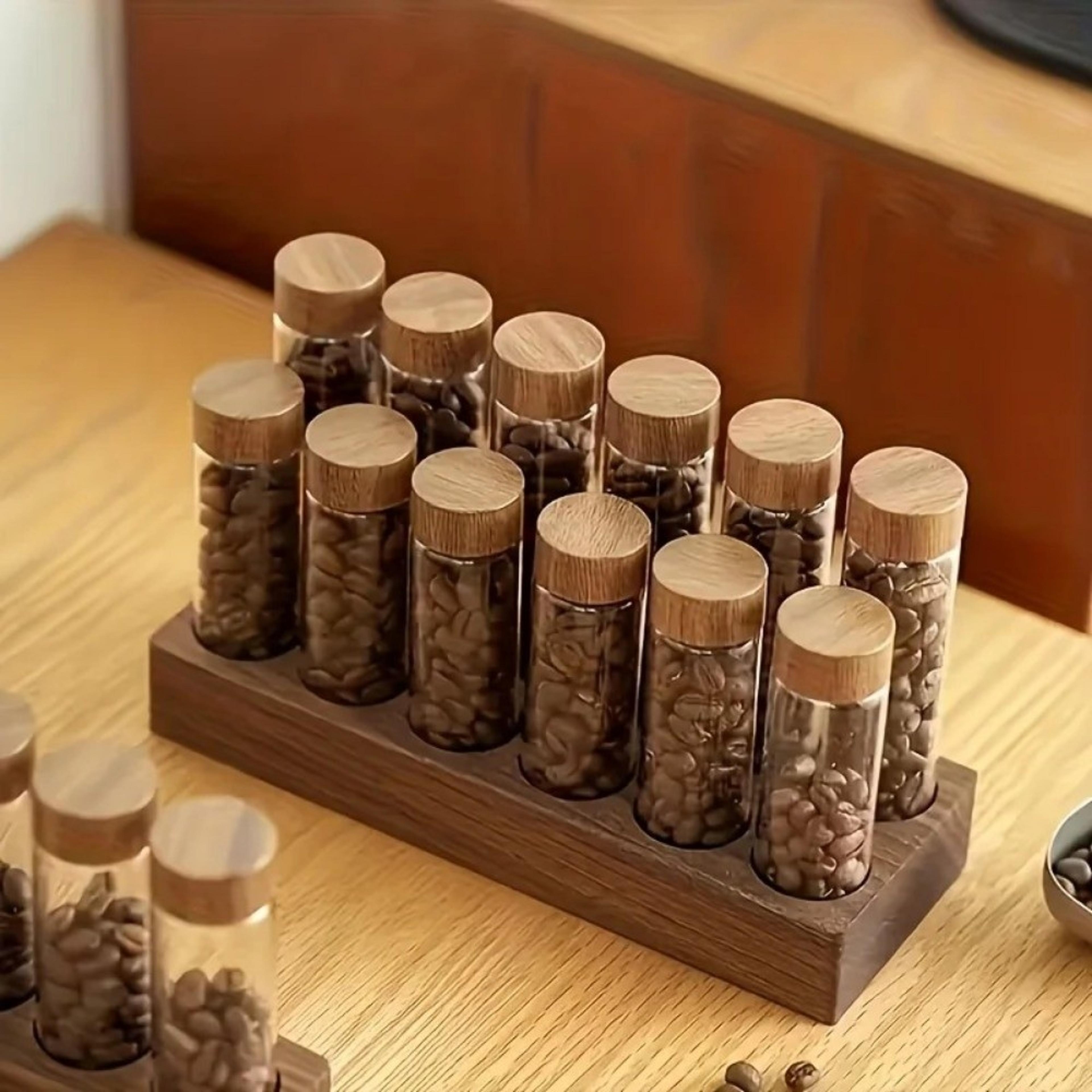 natural wood essential oil bottle rack perfume & desktop organizer