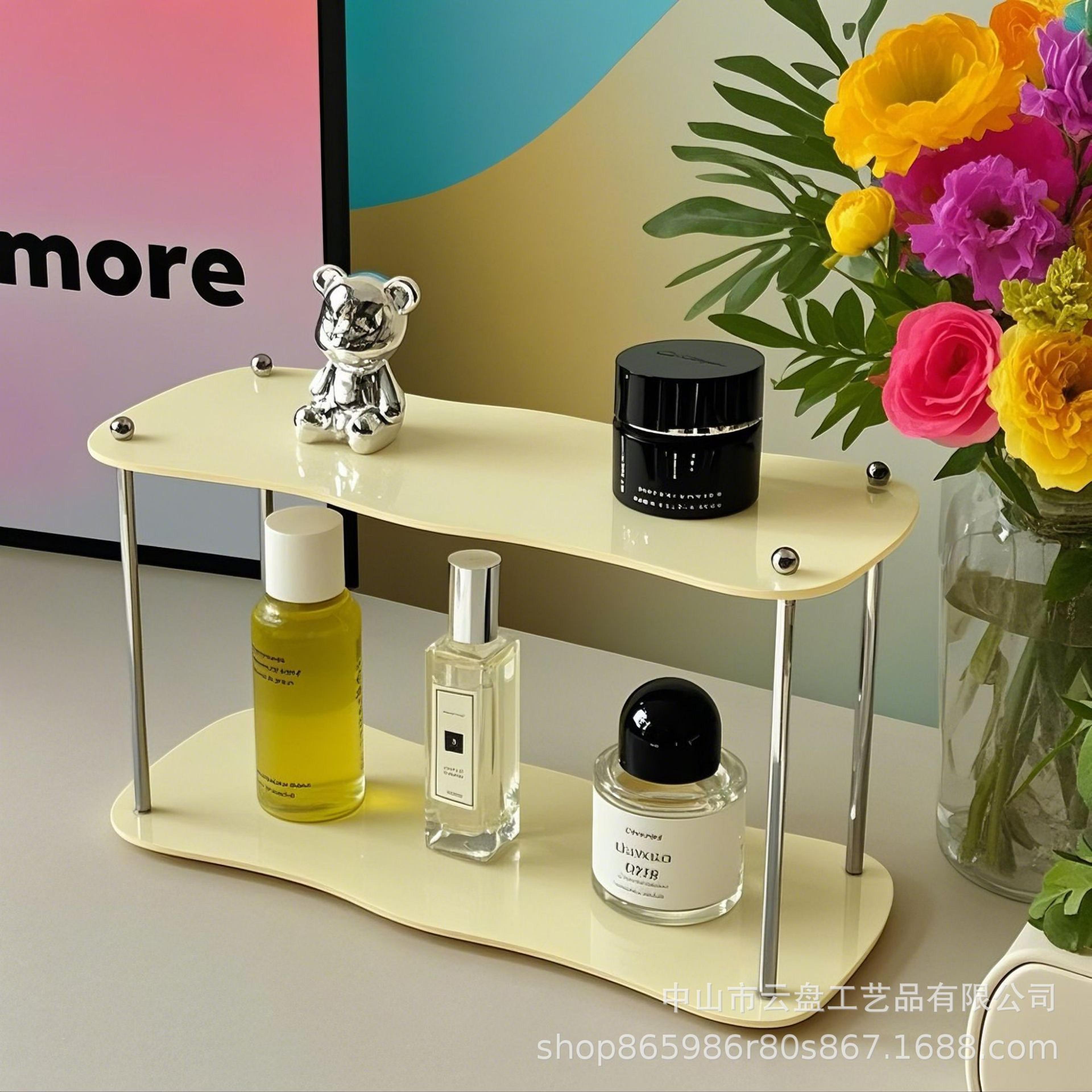 acrylic cup organizer and perfume display rack for countertop storage
