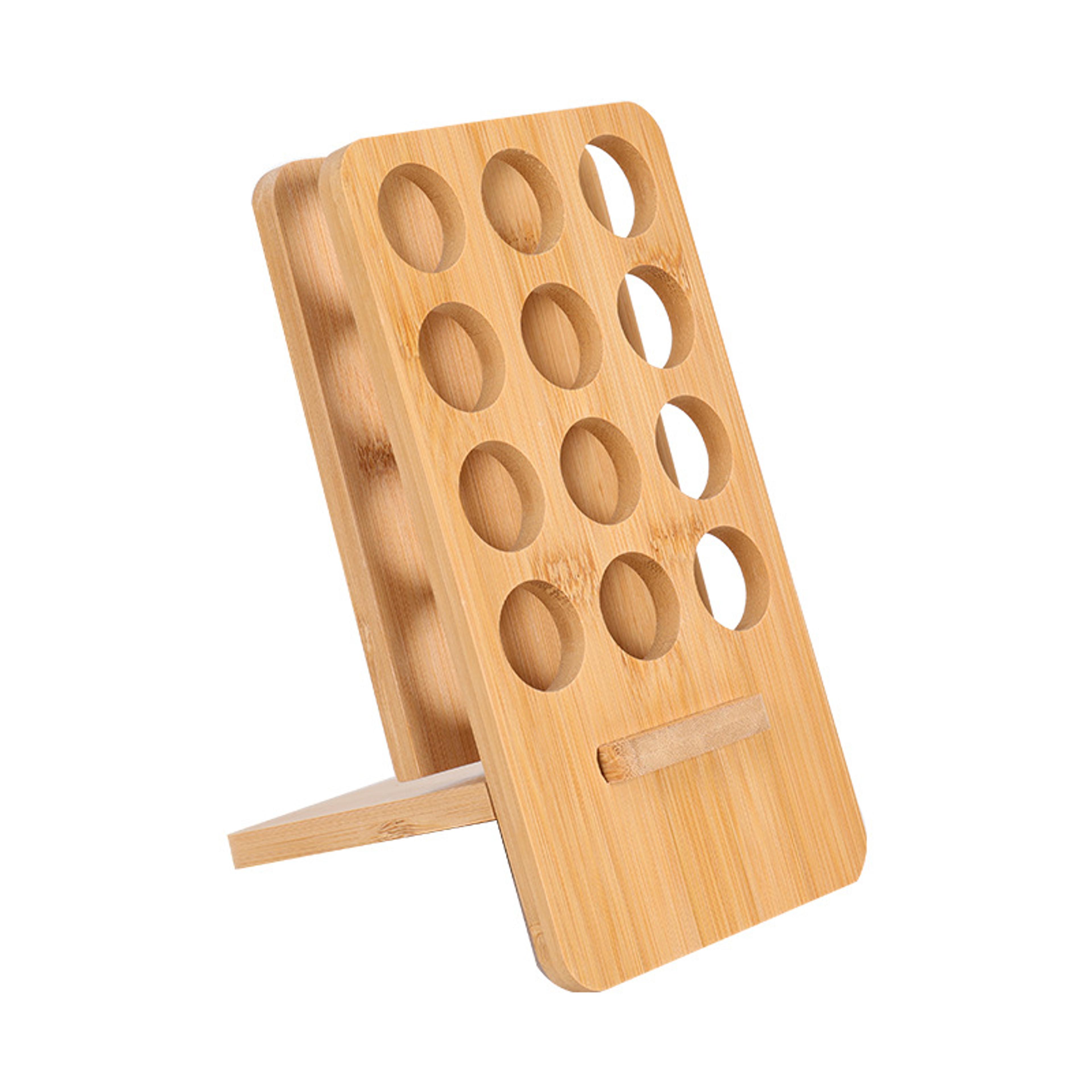 wooden essential oil holder and display rack for bottles