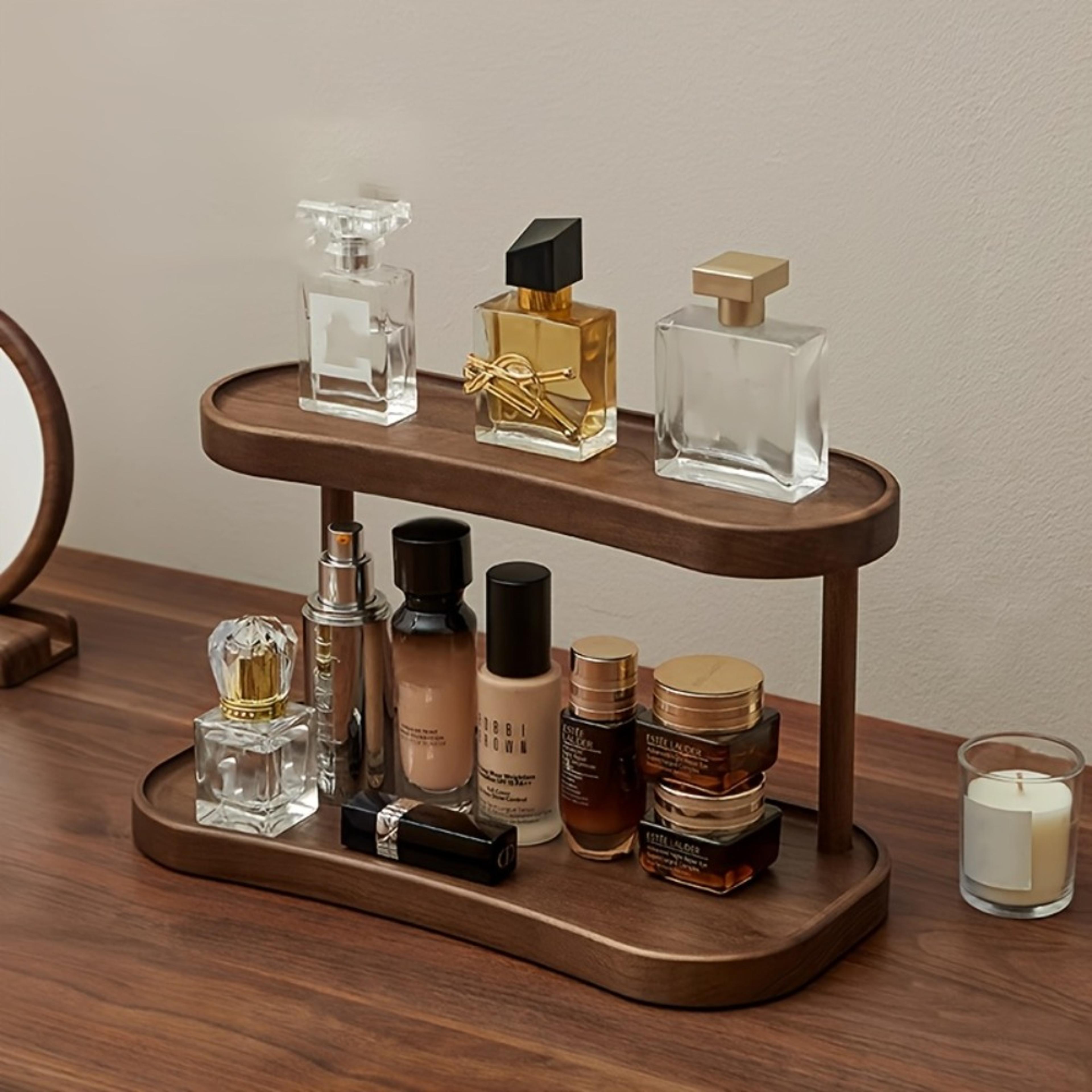 vintage wooden cup storage rack & coffee bar countertop organizer