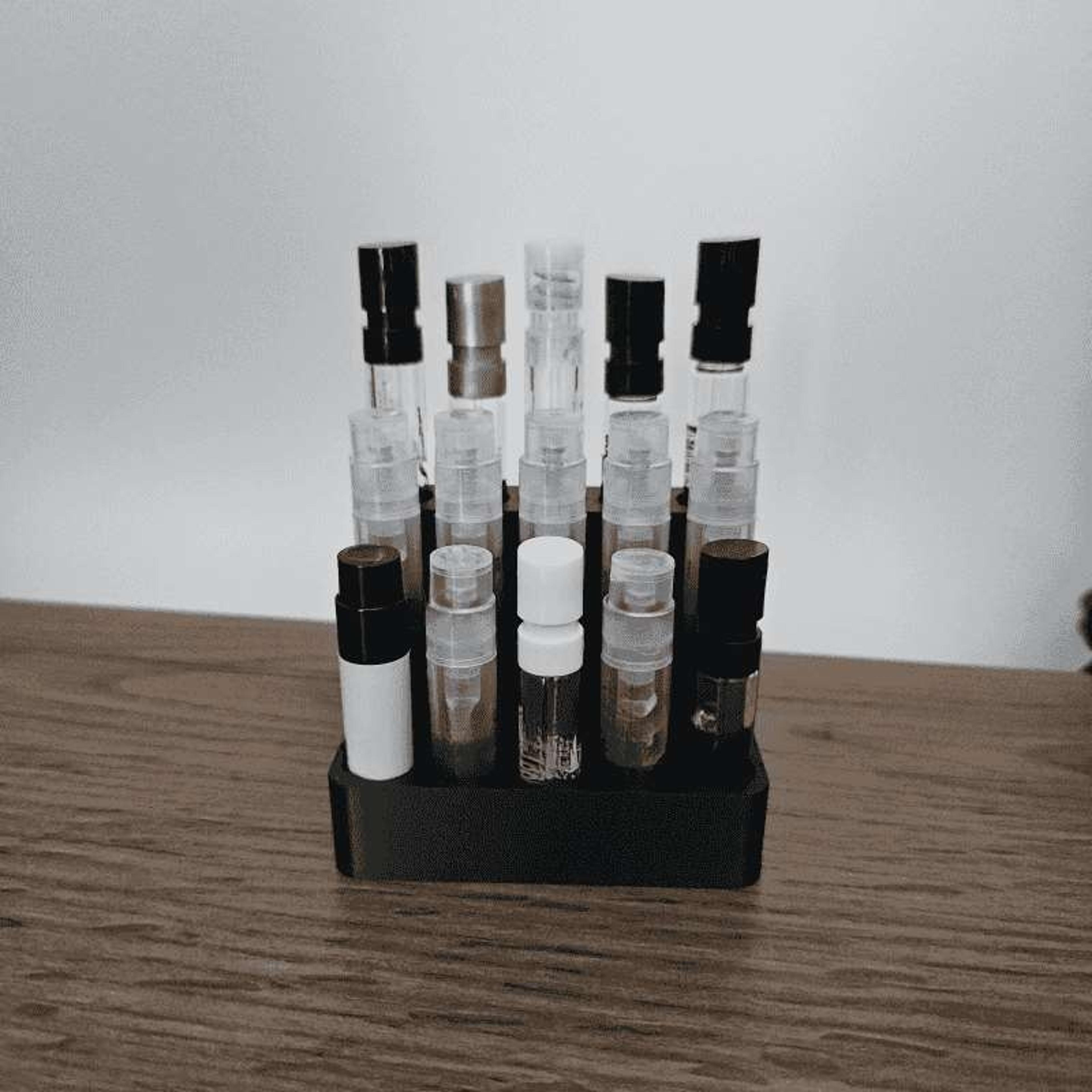perfume sample holder and fragrance vial display stand
